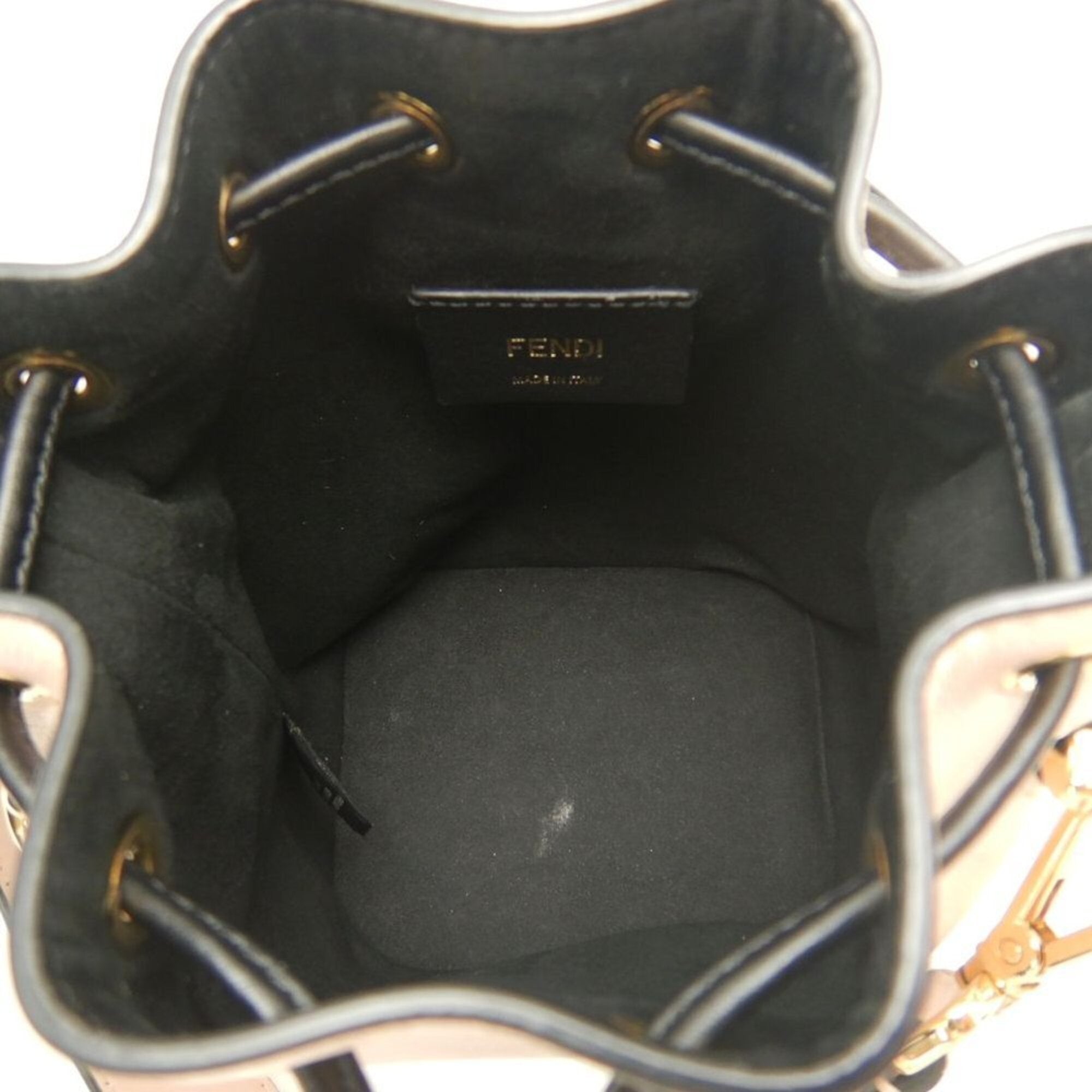 Fendi Black Pink Leather Shoulder Bag (Pre-Owned)