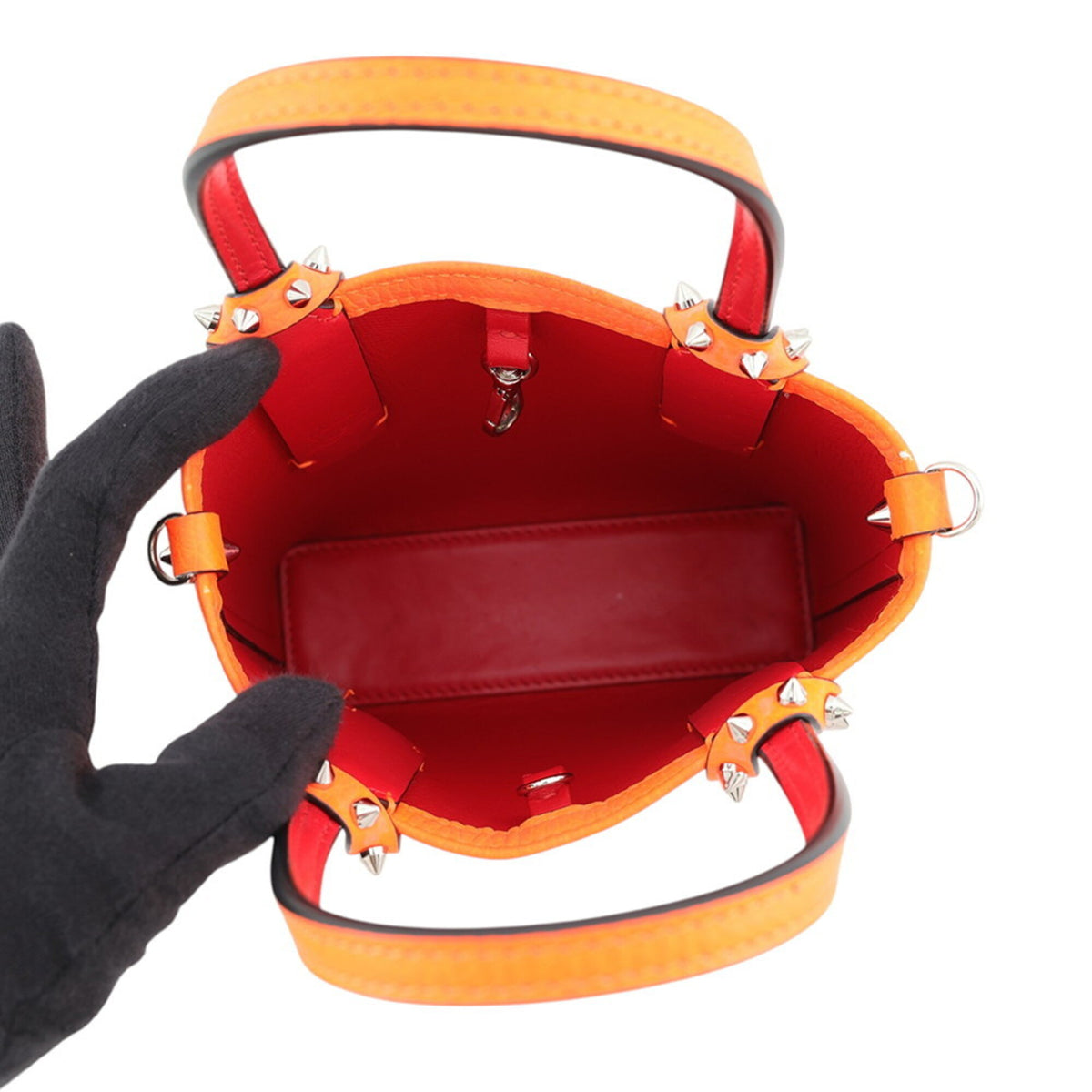 Christian Louboutin Neon Orange Leather Handbag (Pre-Owned)