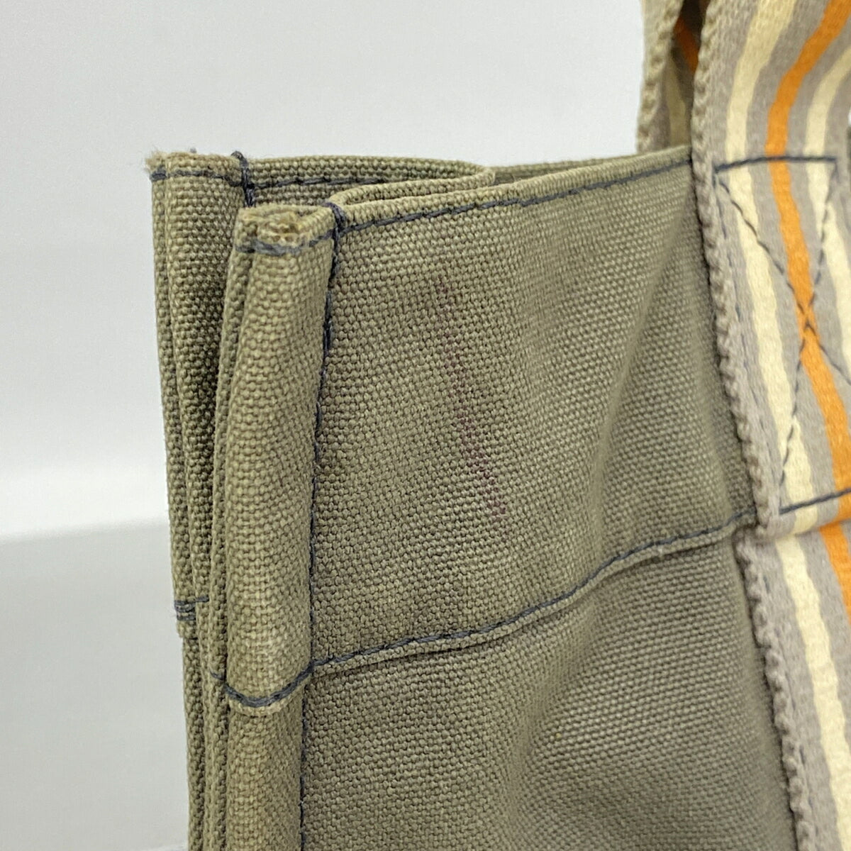 Hermes Gray Canvas Tote Bag (Pre-Owned)