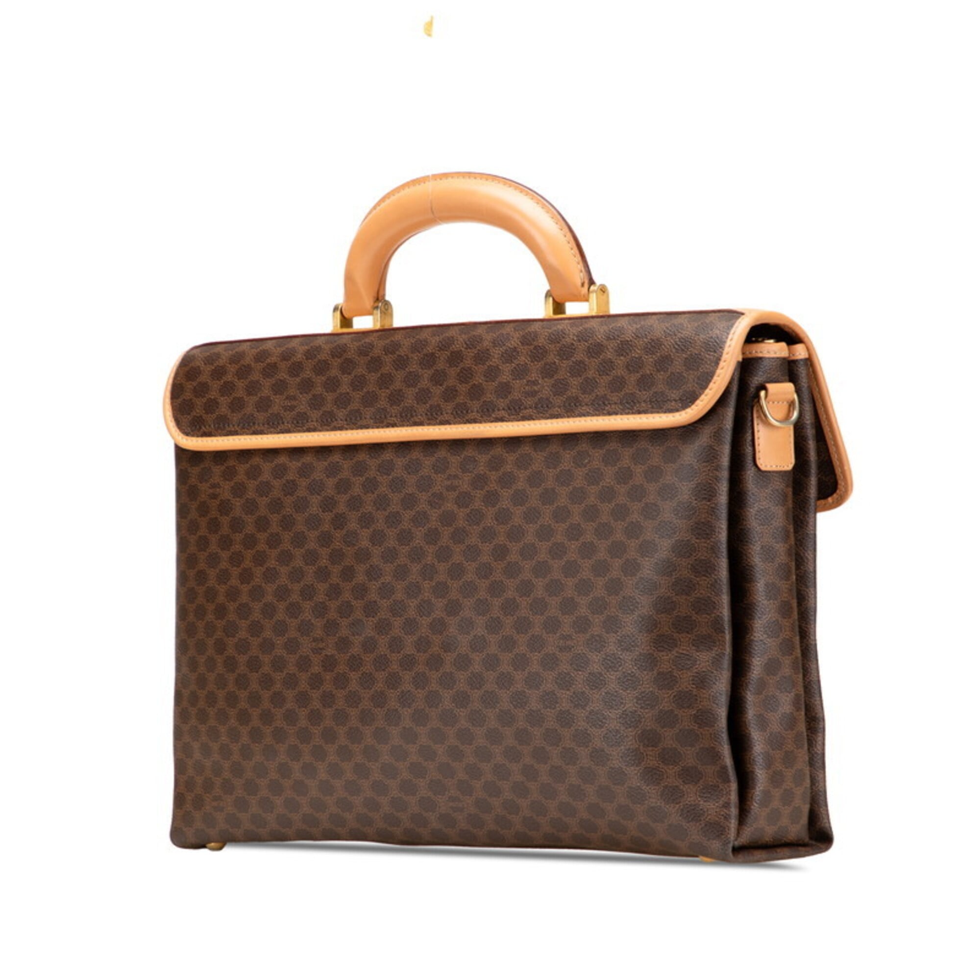 Celine Brown Pvc Leather Briefcase Shoulder Bag (Pre-Owned)