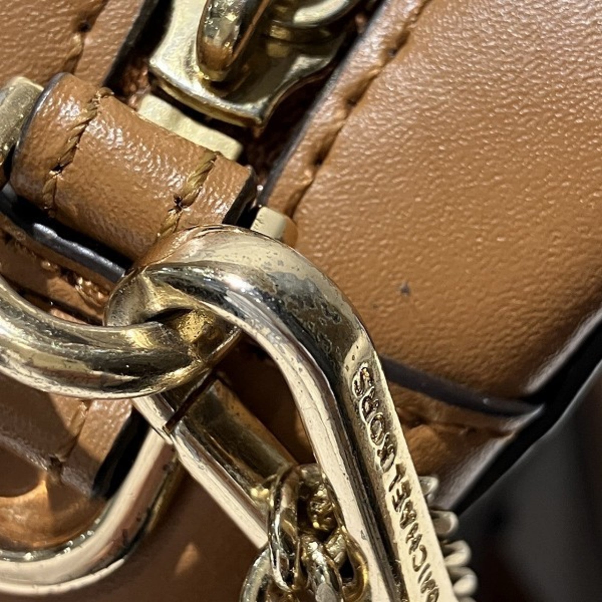 Michael Kors Brown Coated Canvas Leather Shoulder Bag (Pre-Owned)