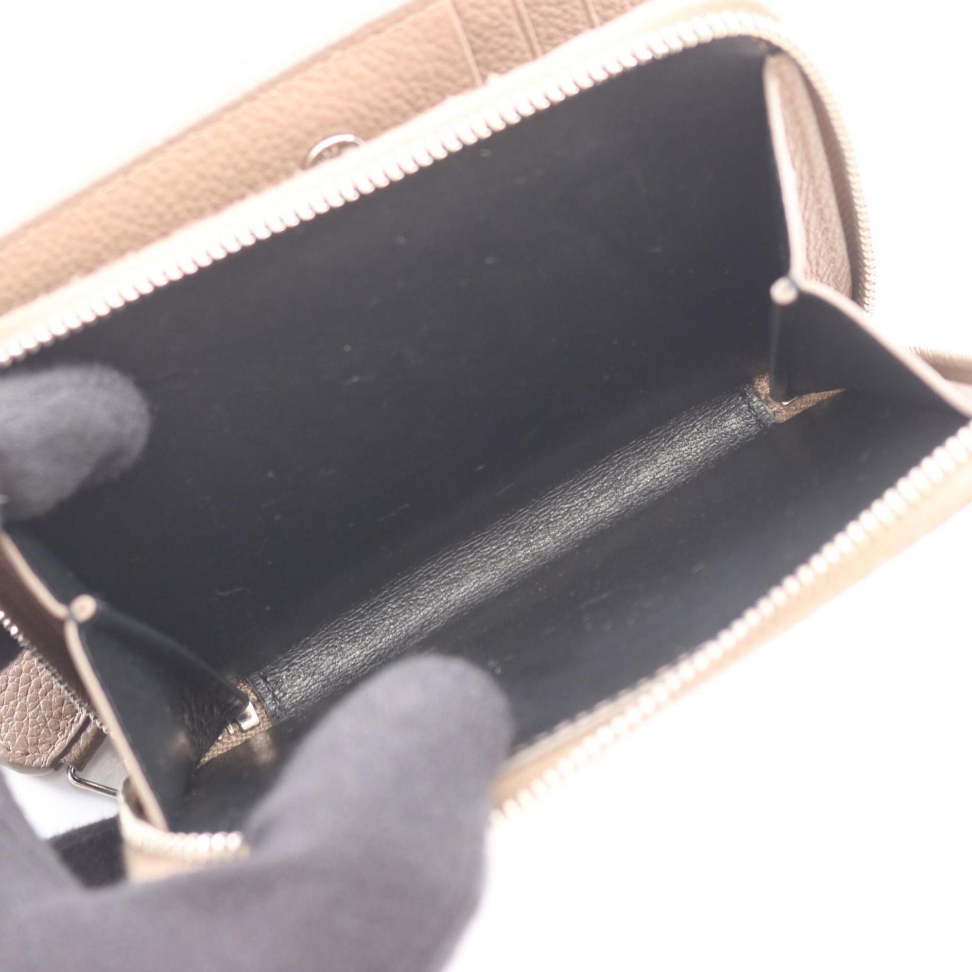 Yves Saint Laurent Gray Leather Wallet (Bi-Fold) (Pre-Owned)