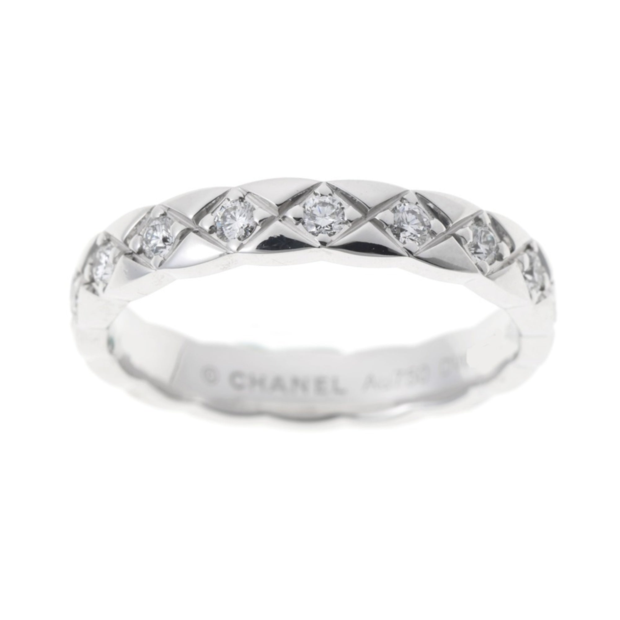 Chanel White Gold White Gold (18K) Band Ring (Pre-Owned)