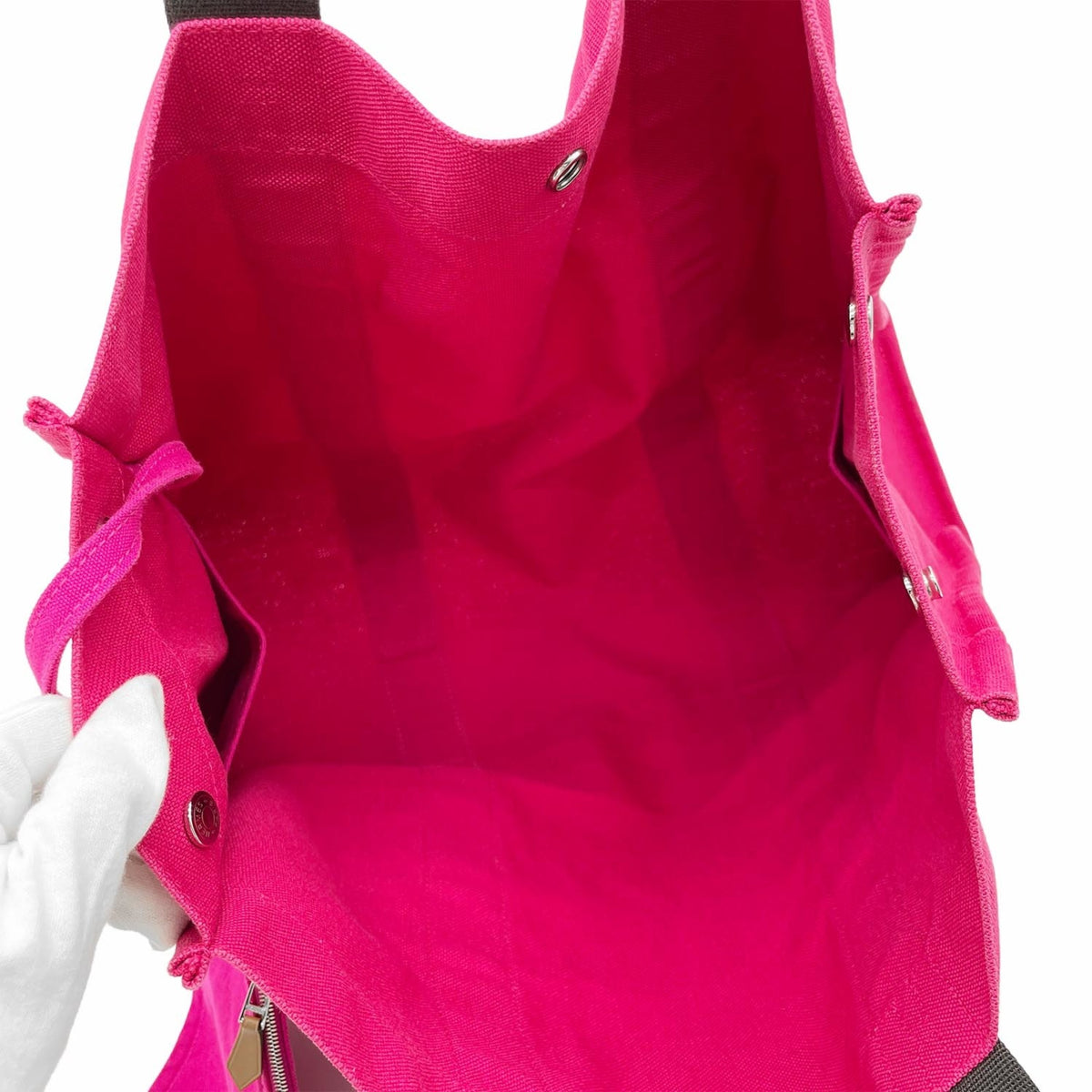Hermes Brown Pink Canvas Tote Bag (Pre-Owned)