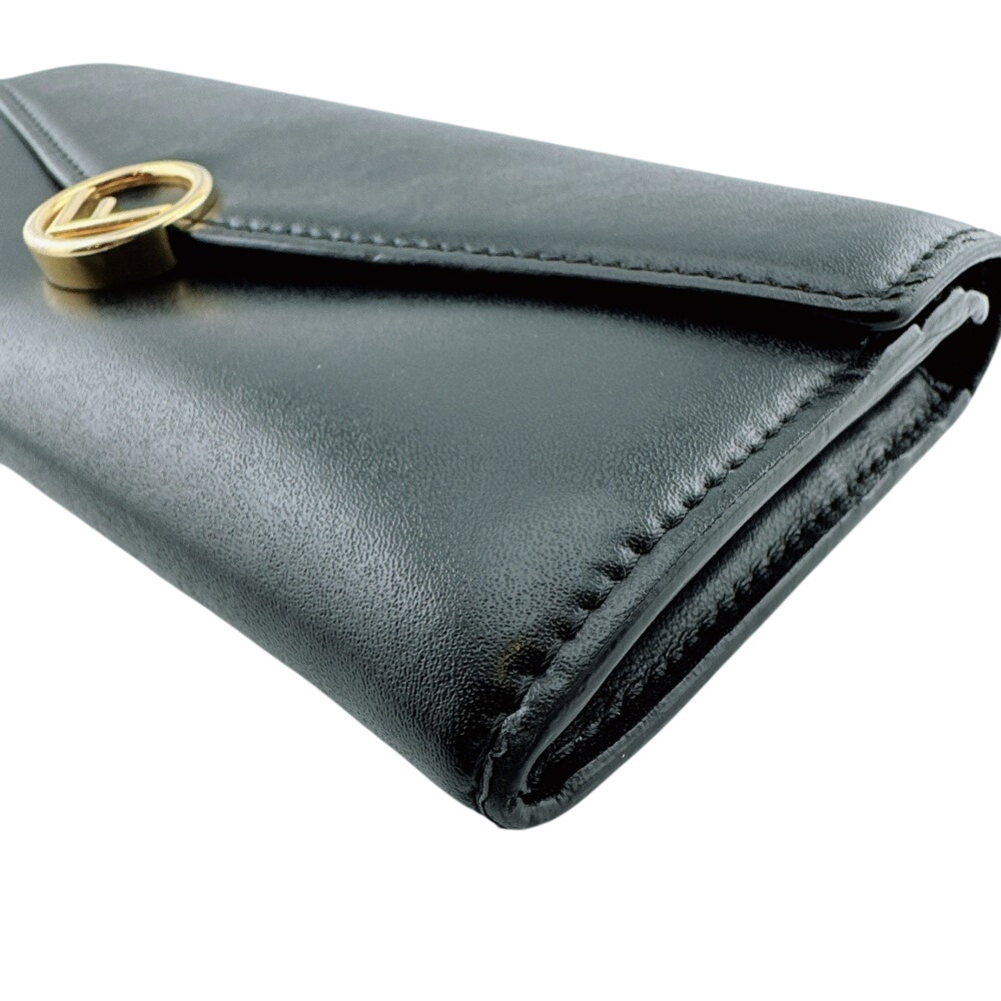 Fendi Black Leather Long Wallet (Bi-Fold) (Pre-Owned)