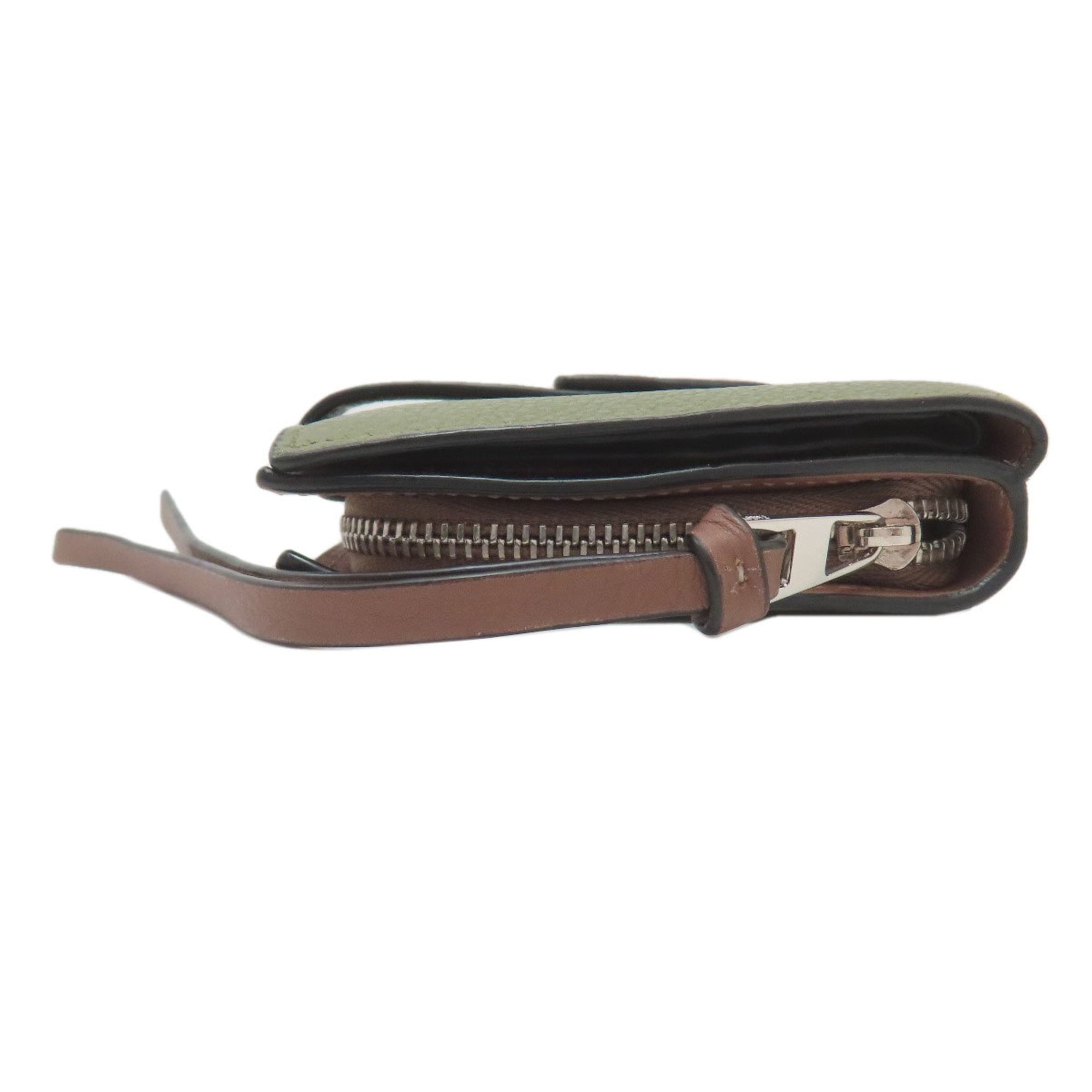 Loewe Brown Green Leather Wallet (Bi-Fold) (Pre-Owned)