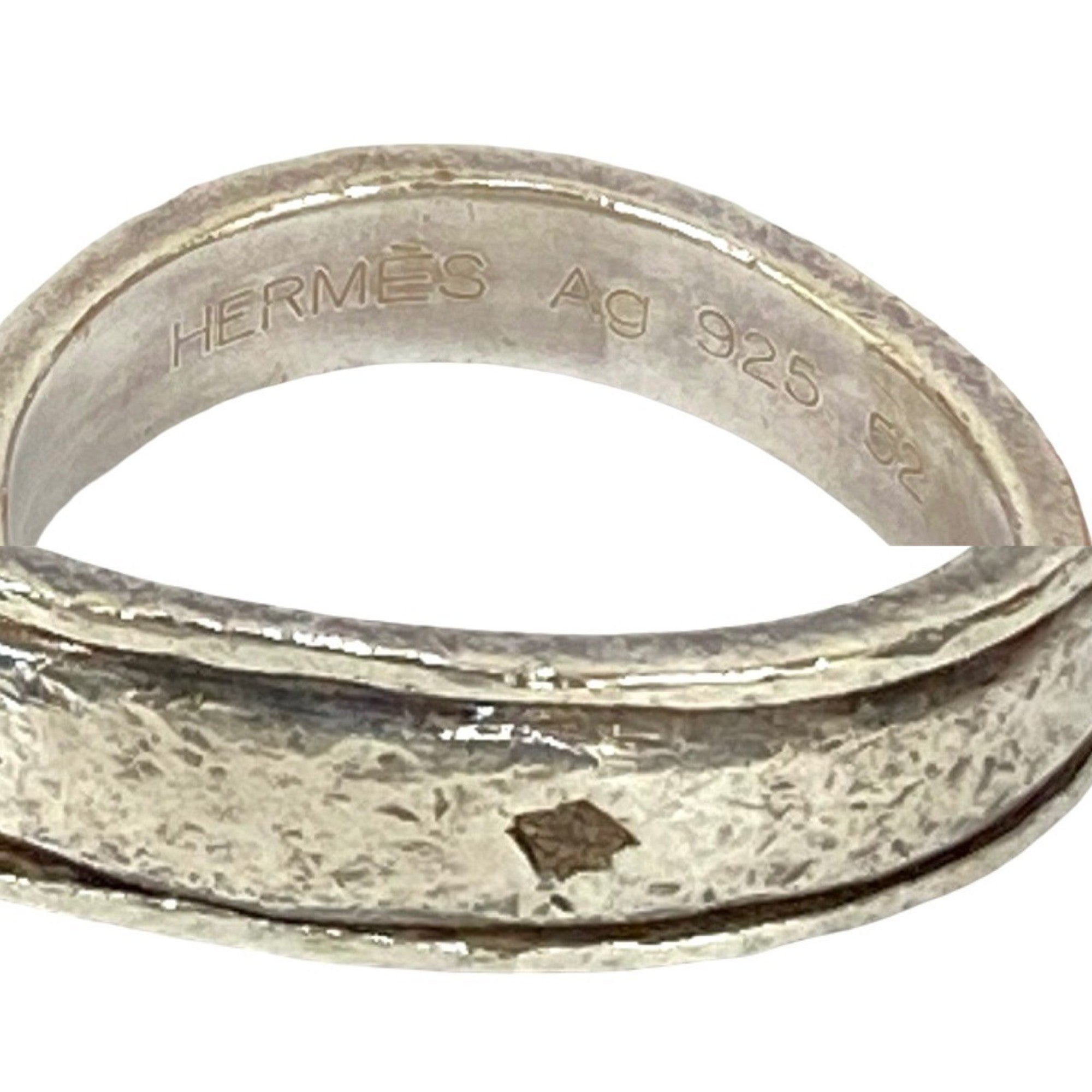 Hermes Silver Silver 925 Band Ring (Pre-Owned)