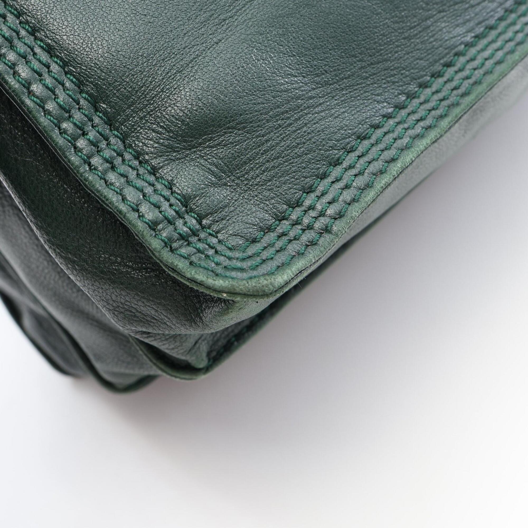 Loewe Green Leather Handbag Tote Bag (Pre-Owned)