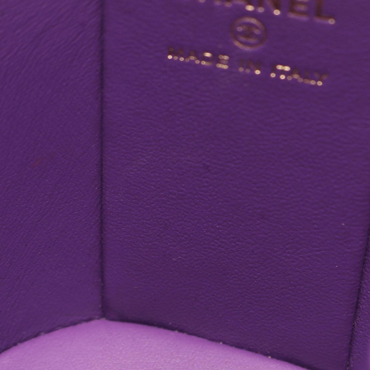 Chanel Purple Leather Handbag Shoulder Bag (Pre-Owned)