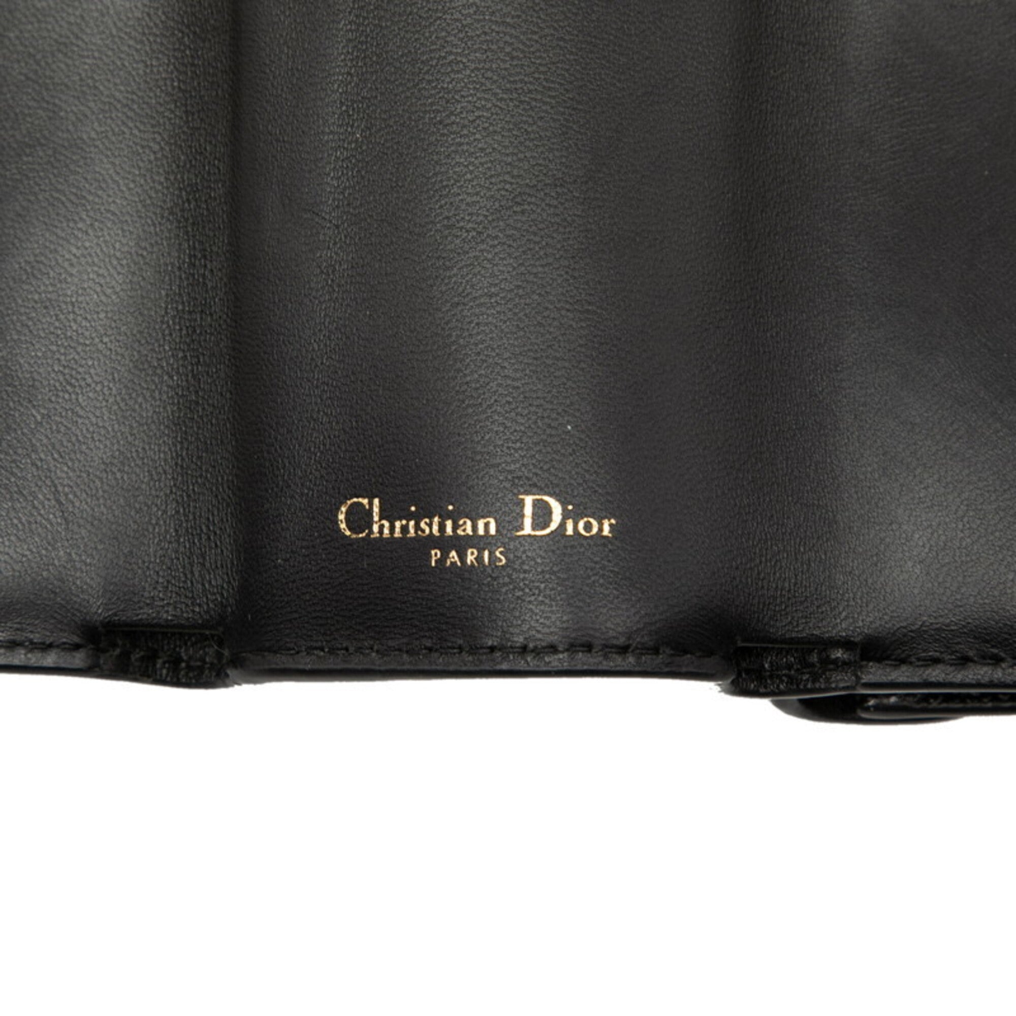 Christian Dior Black Leather Wallet (Tri-Fold) (Pre-Owned)