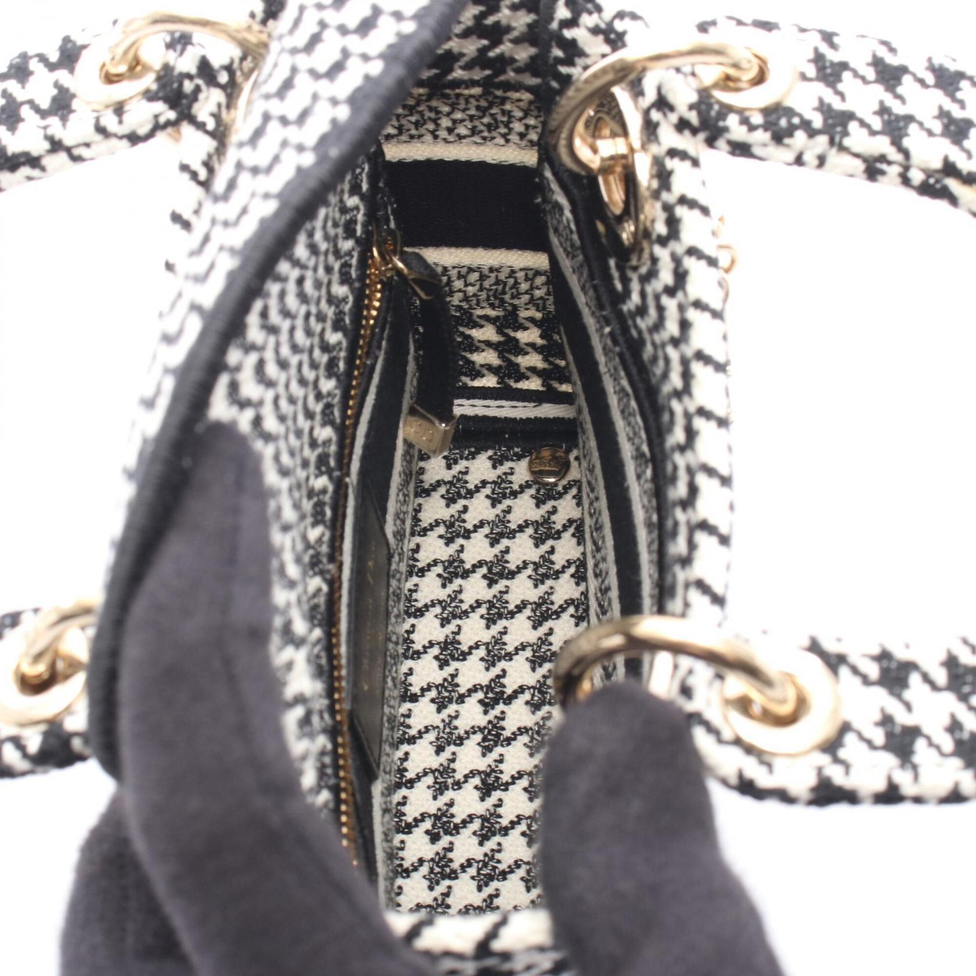 Christian Dior Black White Canvas Handbag (Pre-Owned)