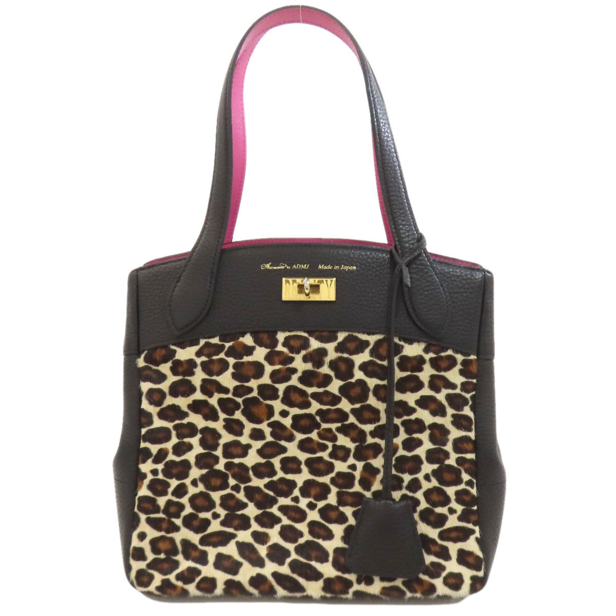 A.D.M.J Black Leather Handbag (Pre-Owned)