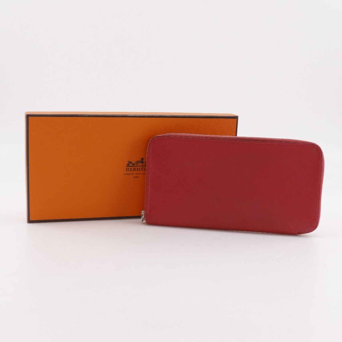 Hermes Red Color Epsom Leather Long Wallet (Bi-Fold) (Pre-Owned)