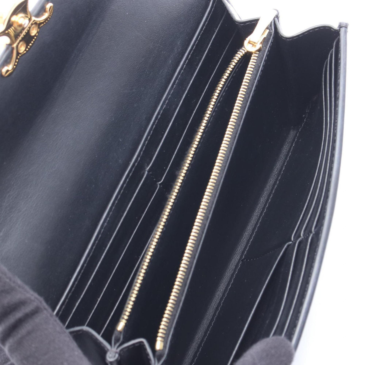 Celine Black Leather Long Wallet (Bi-Fold) (Pre-Owned)