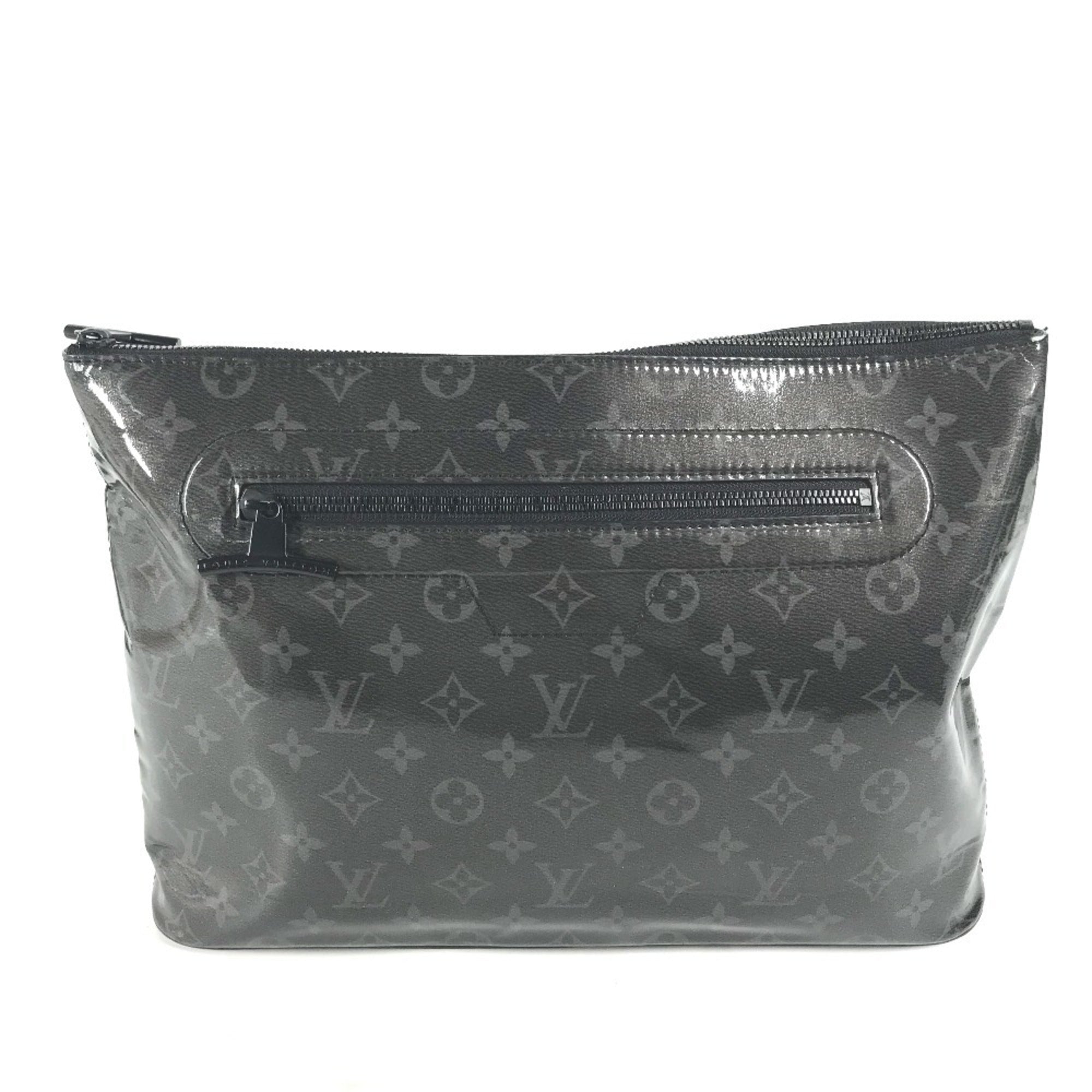 Louis Vuitton Black Vinyl Leather Clutch Bag Pochette Pouch (Pre-Owned)