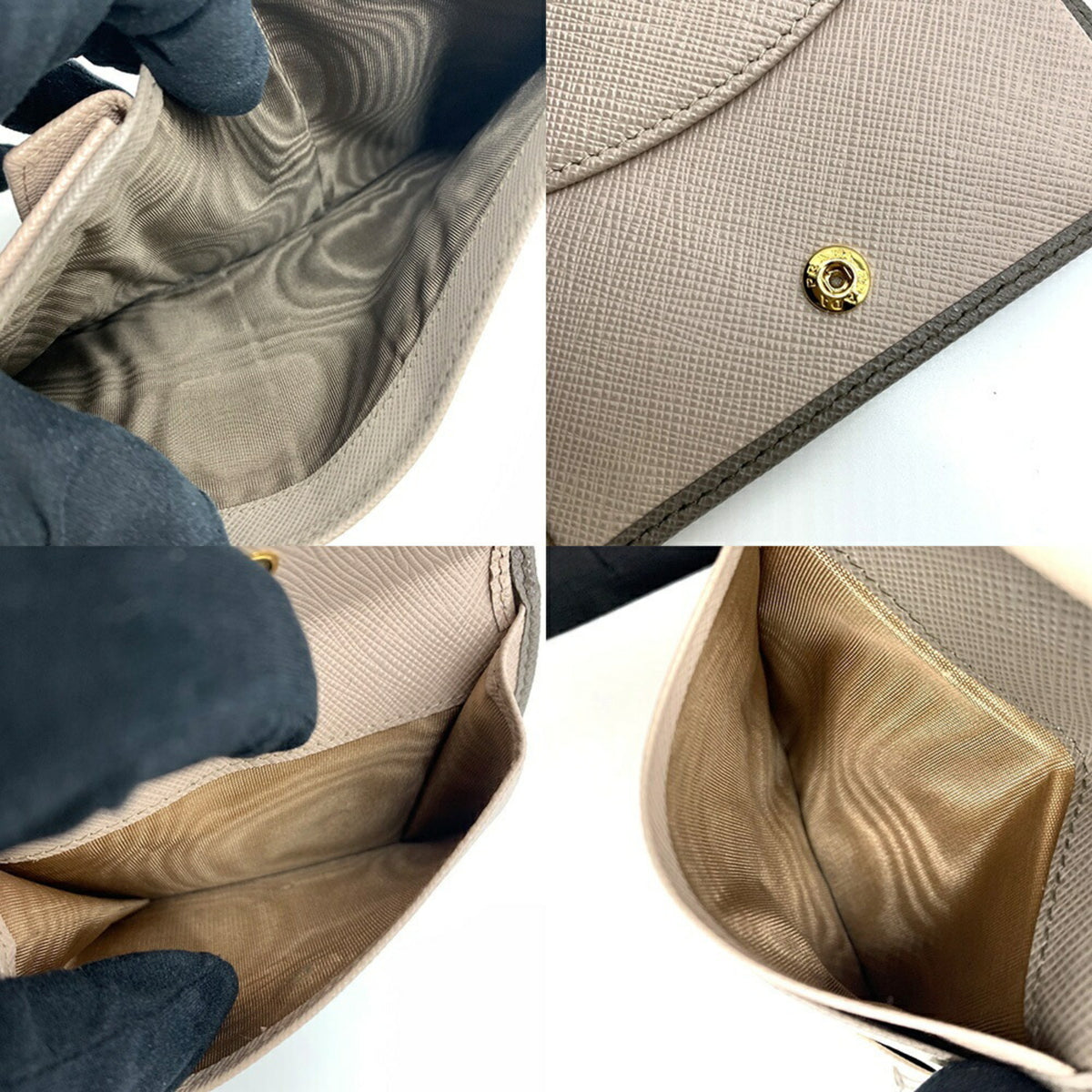 Prada Grayish Saffiano Wallet (Bi-Fold) (Pre-Owned)