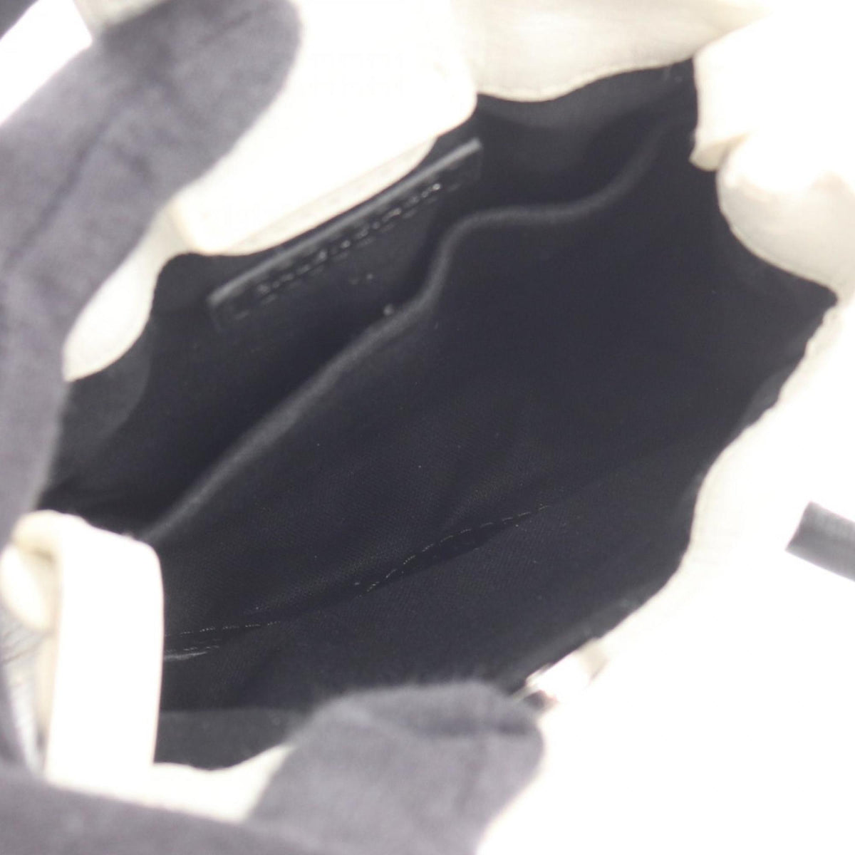 Balenciaga Black White Leather Shoulder Bag (Pre-Owned)