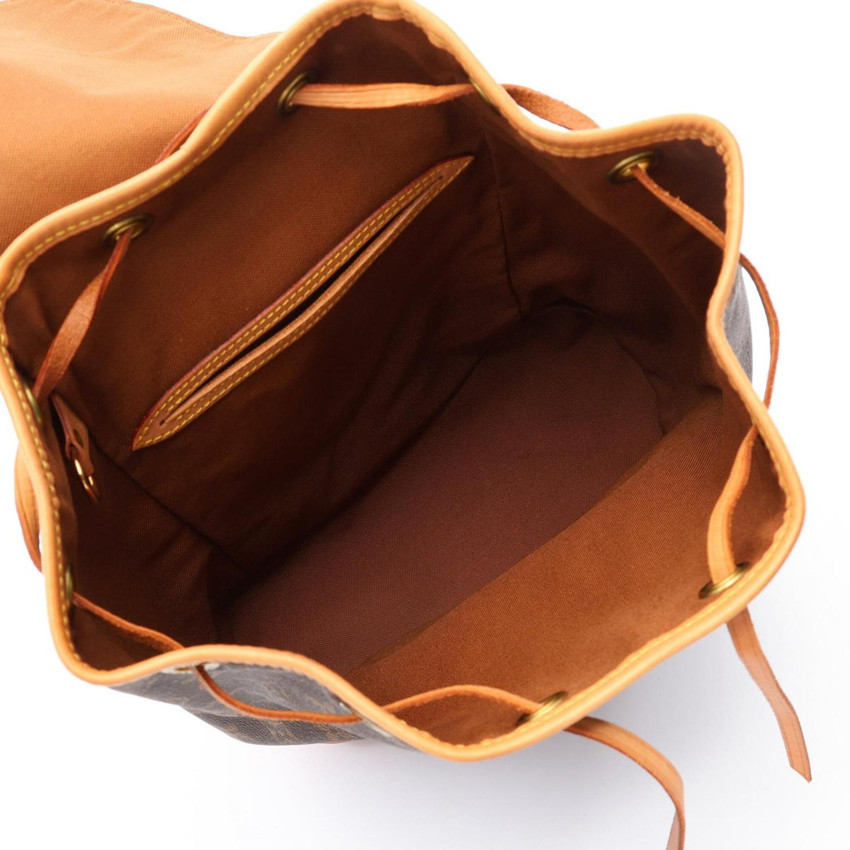 Louis Vuitton Brown Coated Canvas Leather Backpack Handbag (Pre-Owned)