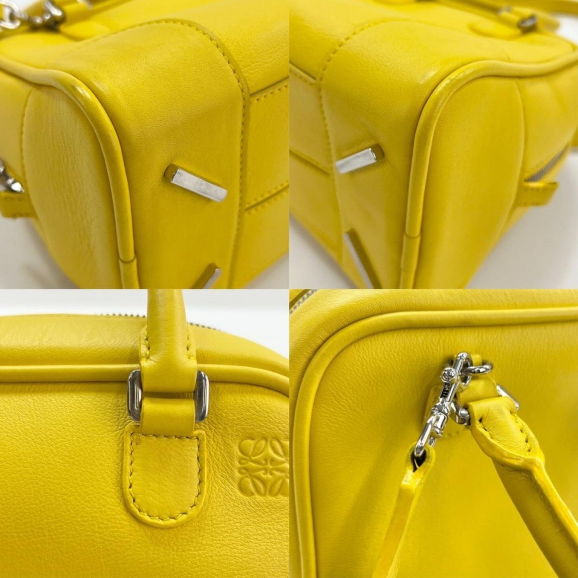 Loewe Yellow Leather Handbag Shoulder Bag (Pre-Owned)