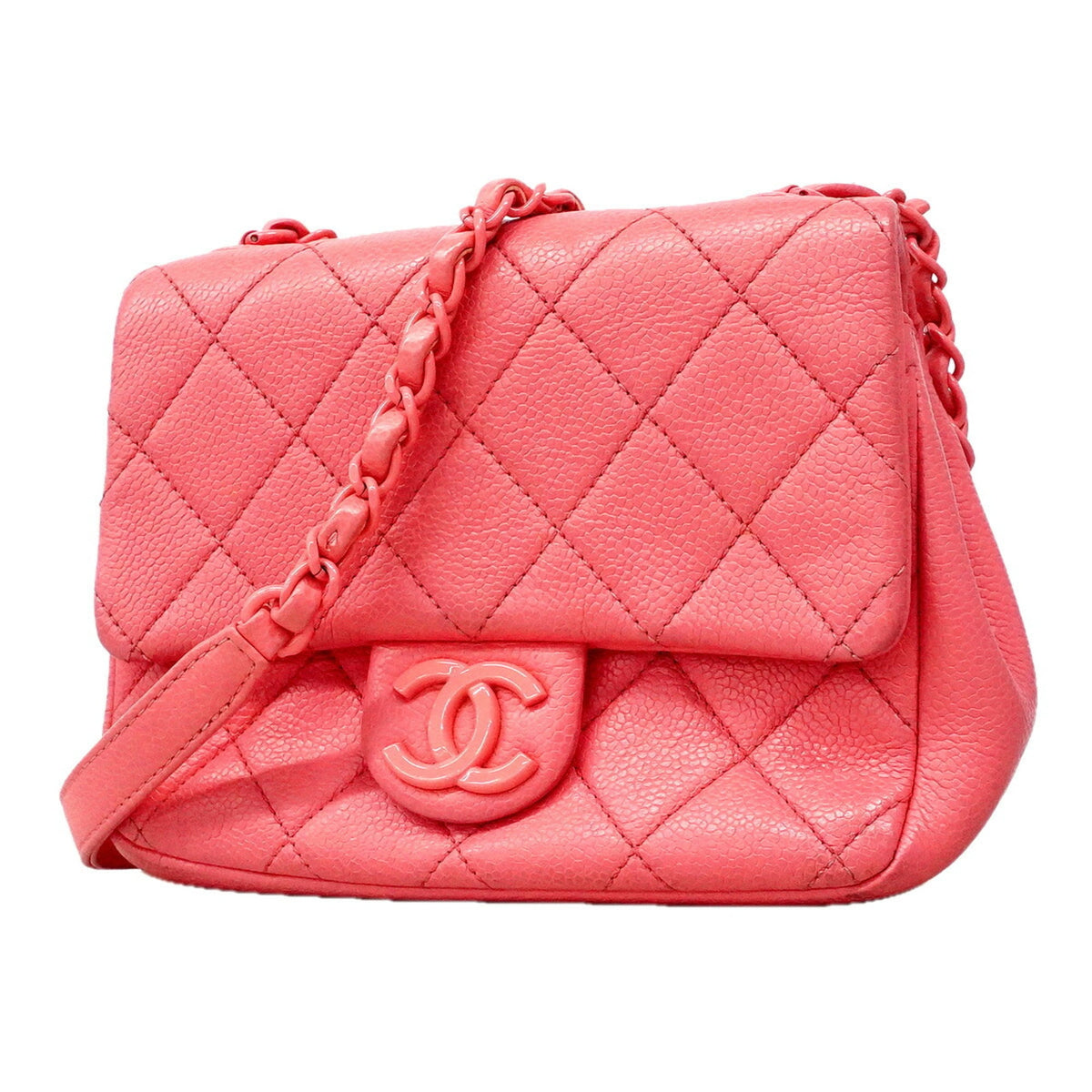 Chanel Pink Grained Calfskin Shoulder Bag (Pre-Owned)