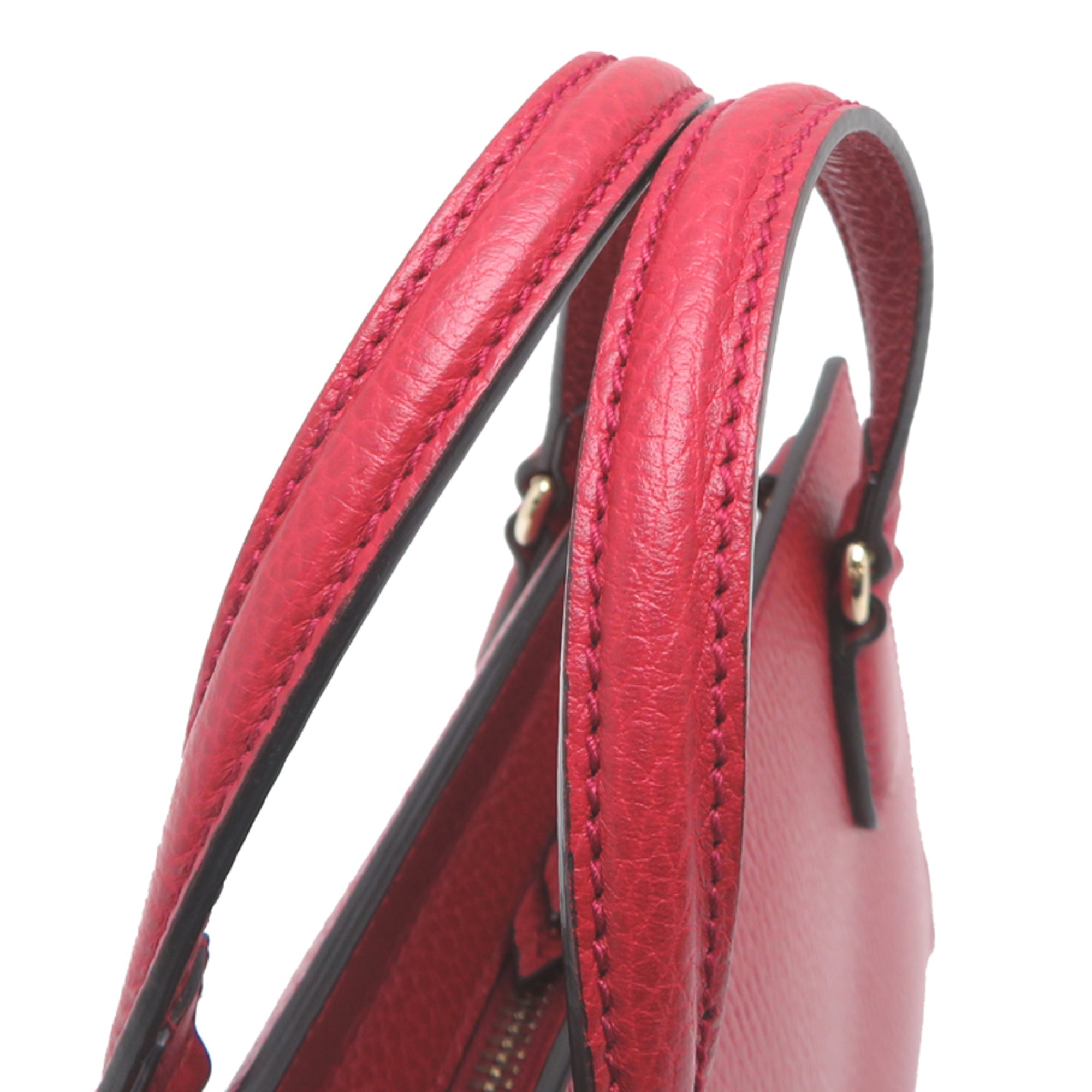 Gucci Red Color Leather Handbag (Pre-Owned)