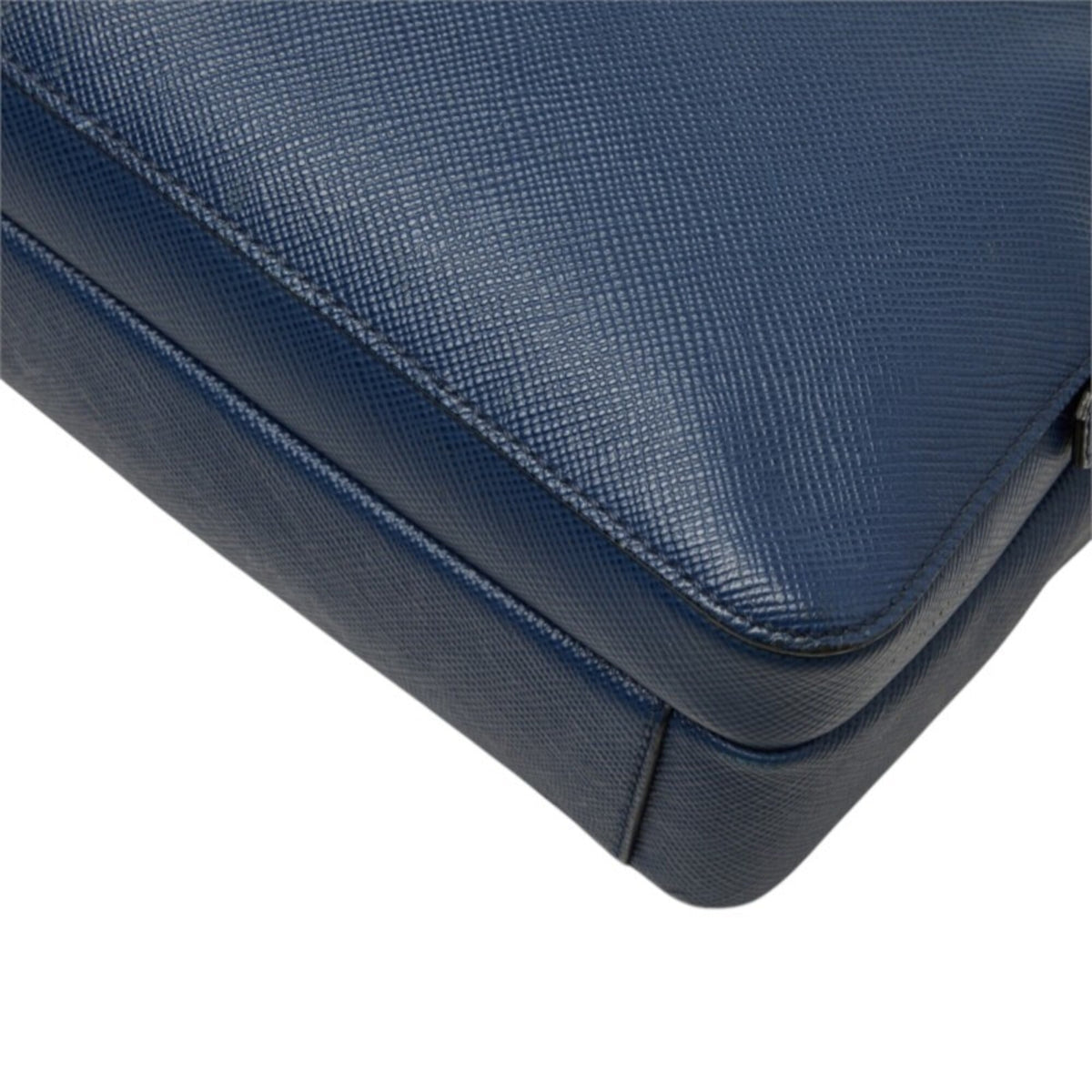 Prada Saffiano Navy Leather Shoulder Bag (Pre-Owned)
