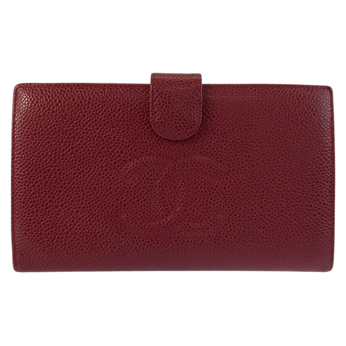 Chanel Wine Leather Wallet (Bi-Fold) (Pre-Owned)