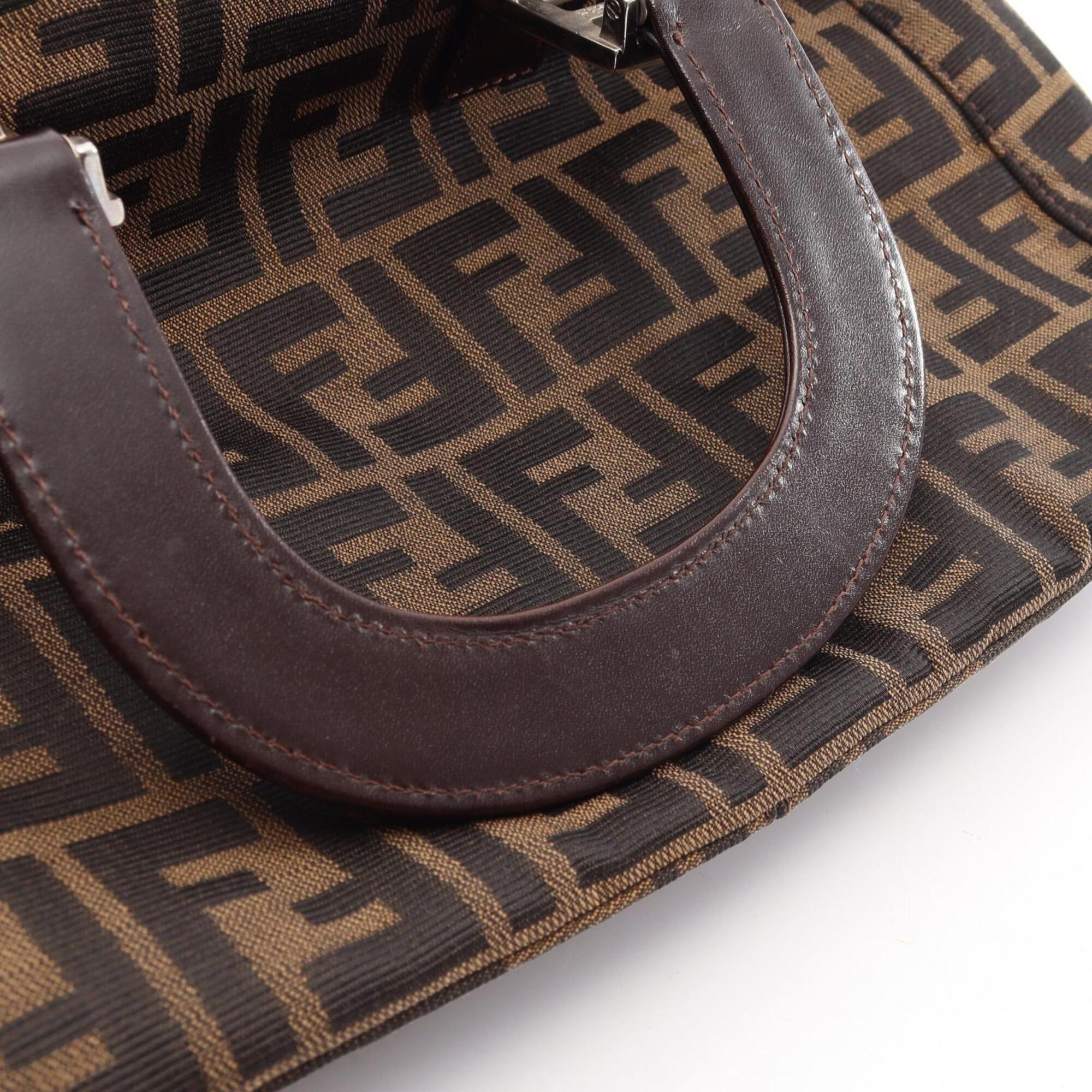 Fendi Brown Canvas Leather Handbag (Pre-Owned)