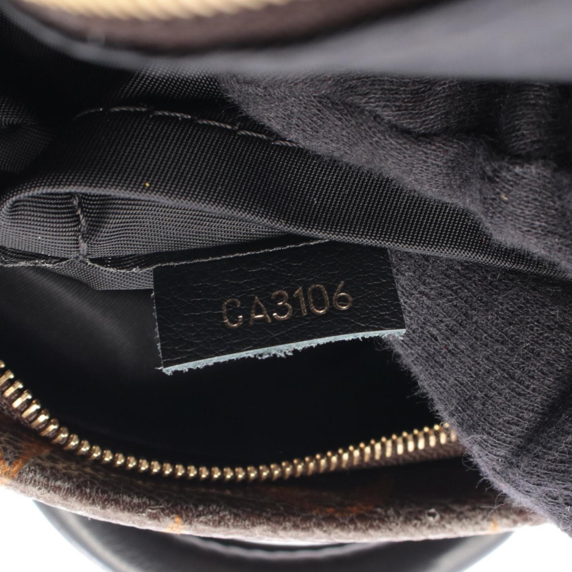 Louis Vuitton Black Brown Coated Canvas Leather Backpack Handbag (Pre-Owned)