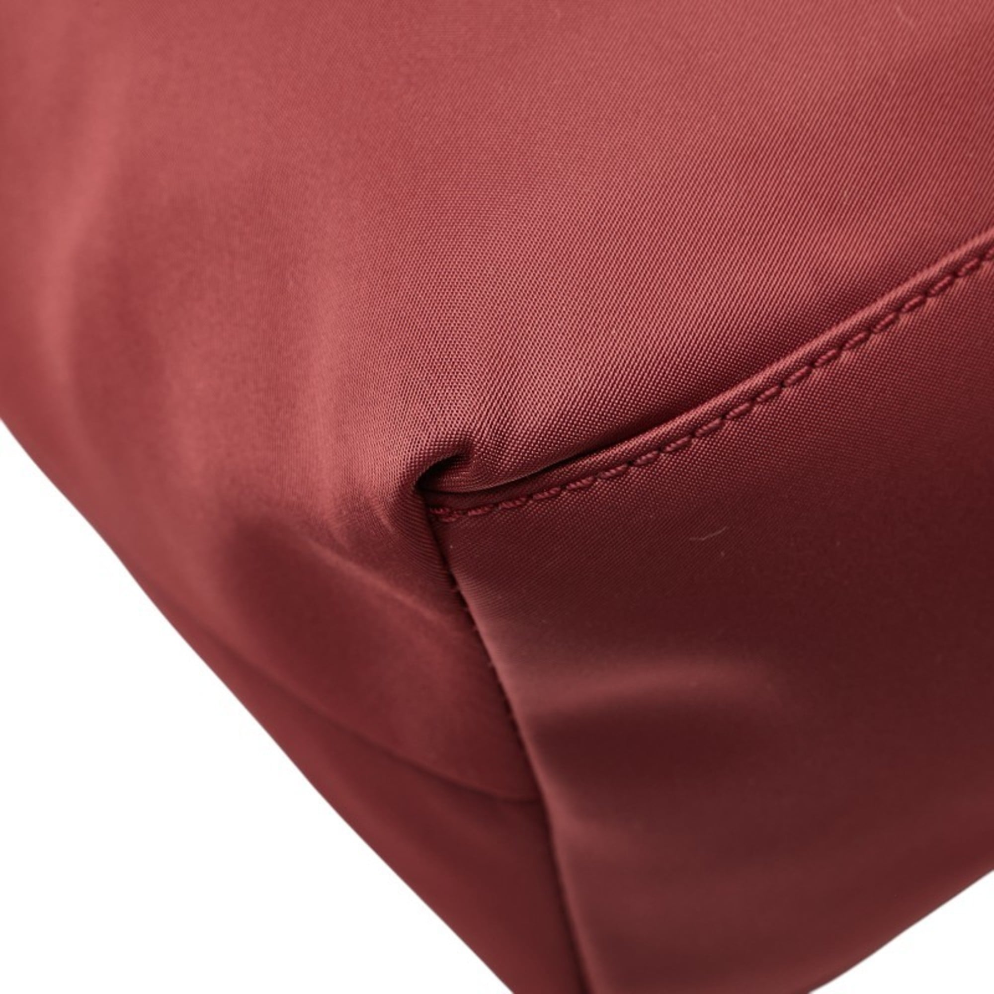 Kate Spade Red Color Wine Nylon Leather Tote Bag (Pre-Owned)