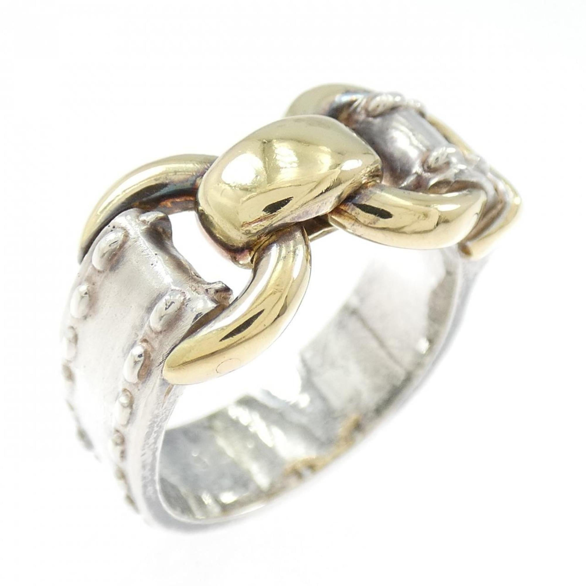 Hermes Silver Silver 925 Band Ring (Pre-Owned)