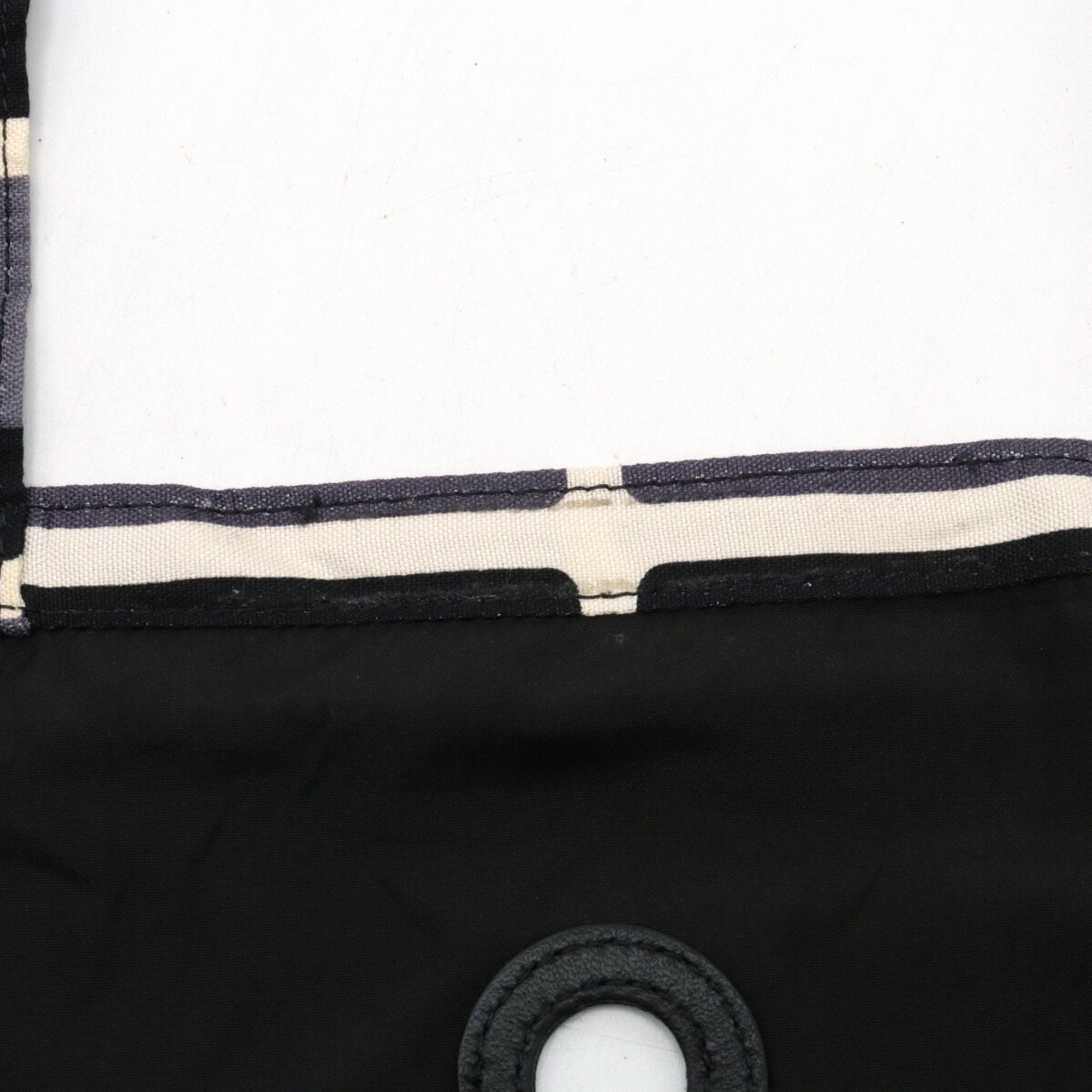Chanel Black Gray Cotton Nylon Shoulder Bag (Pre-Owned)