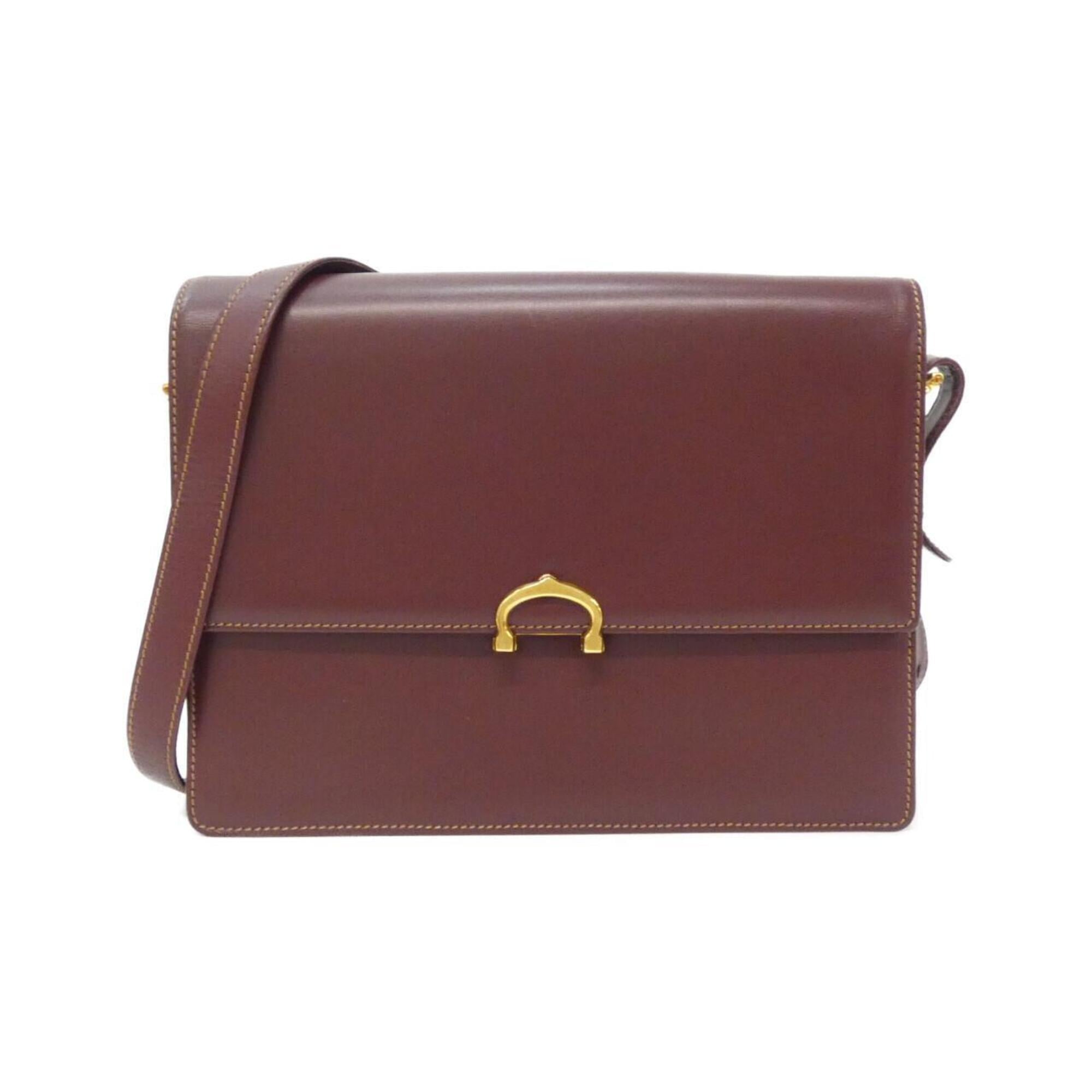 Cartier Bordeaux Leather Shoulder Bag (Pre-Owned)