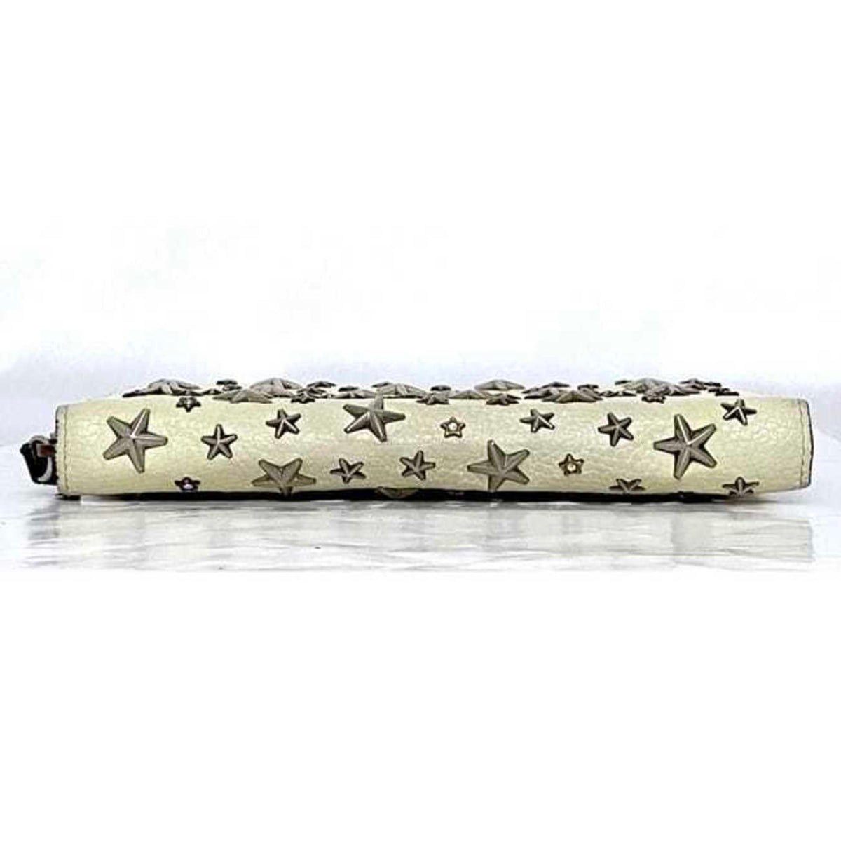 Jimmy Choo Black Cream Yellow Leather Long Wallet (Bi-Fold) (Pre-Owned)