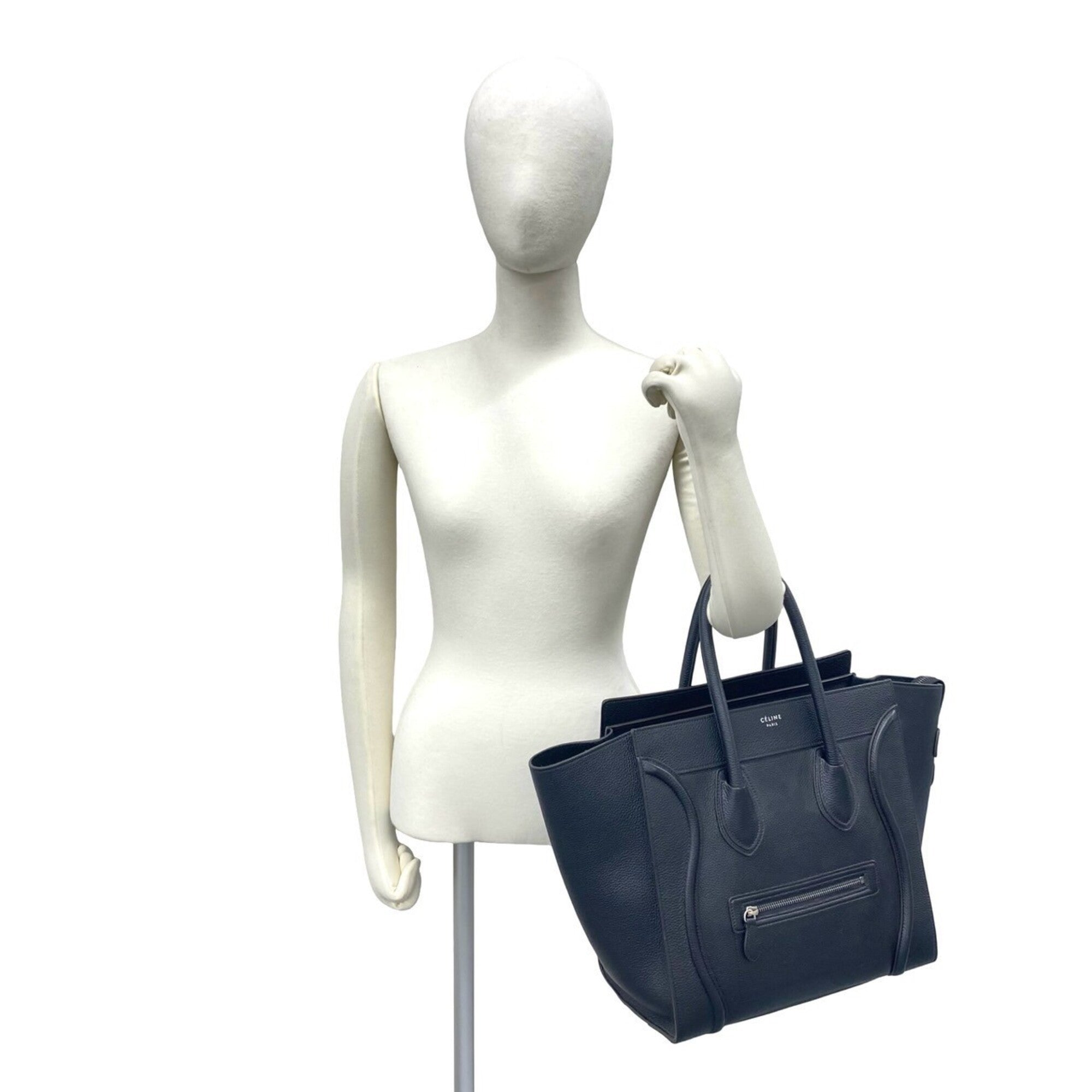 Celine Black Leather Handbag Tote Bag (Pre-Owned)