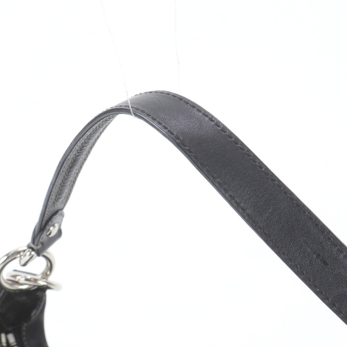 Coach Black Leather Nylon Handbag Shoulder Bag Tote Bag (Pre-Owned)