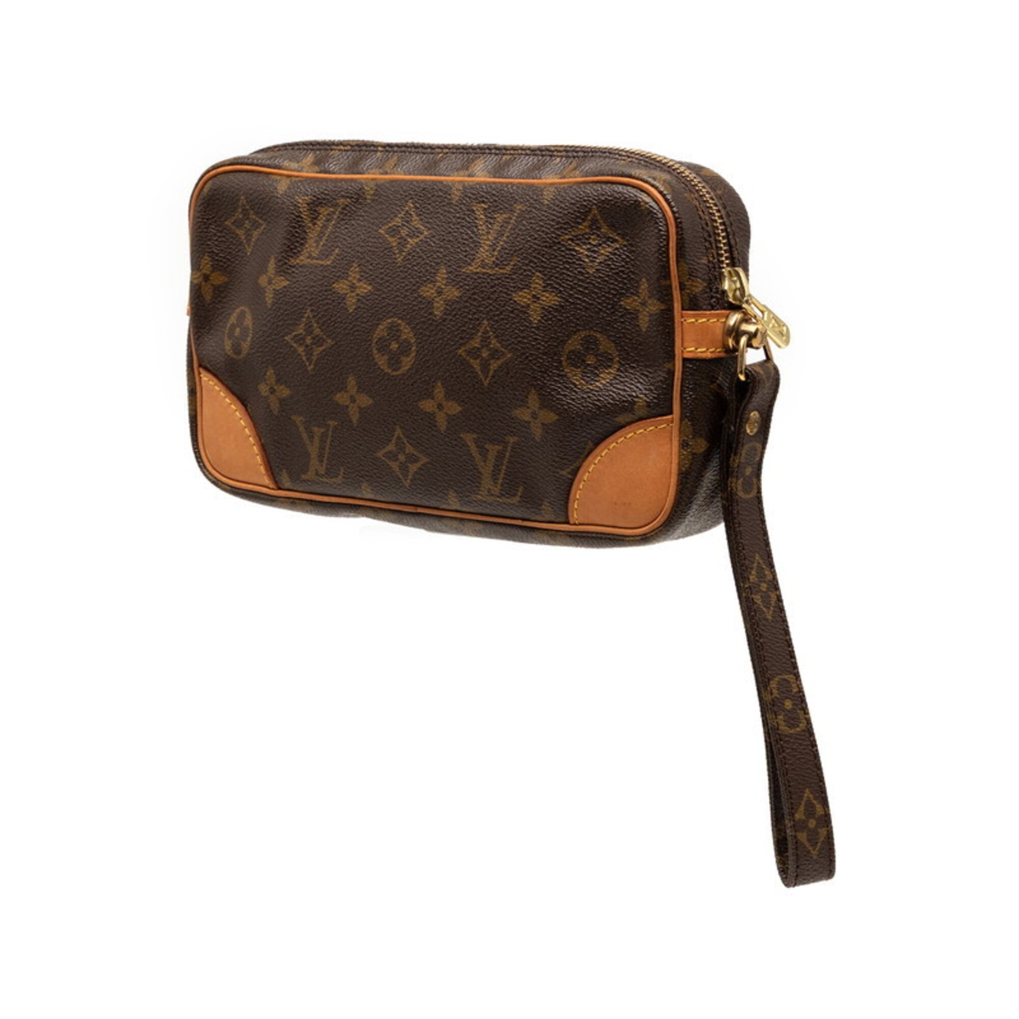 Louis Vuitton Brown Pvc Leather Clutch Bag (Pre-Owned)