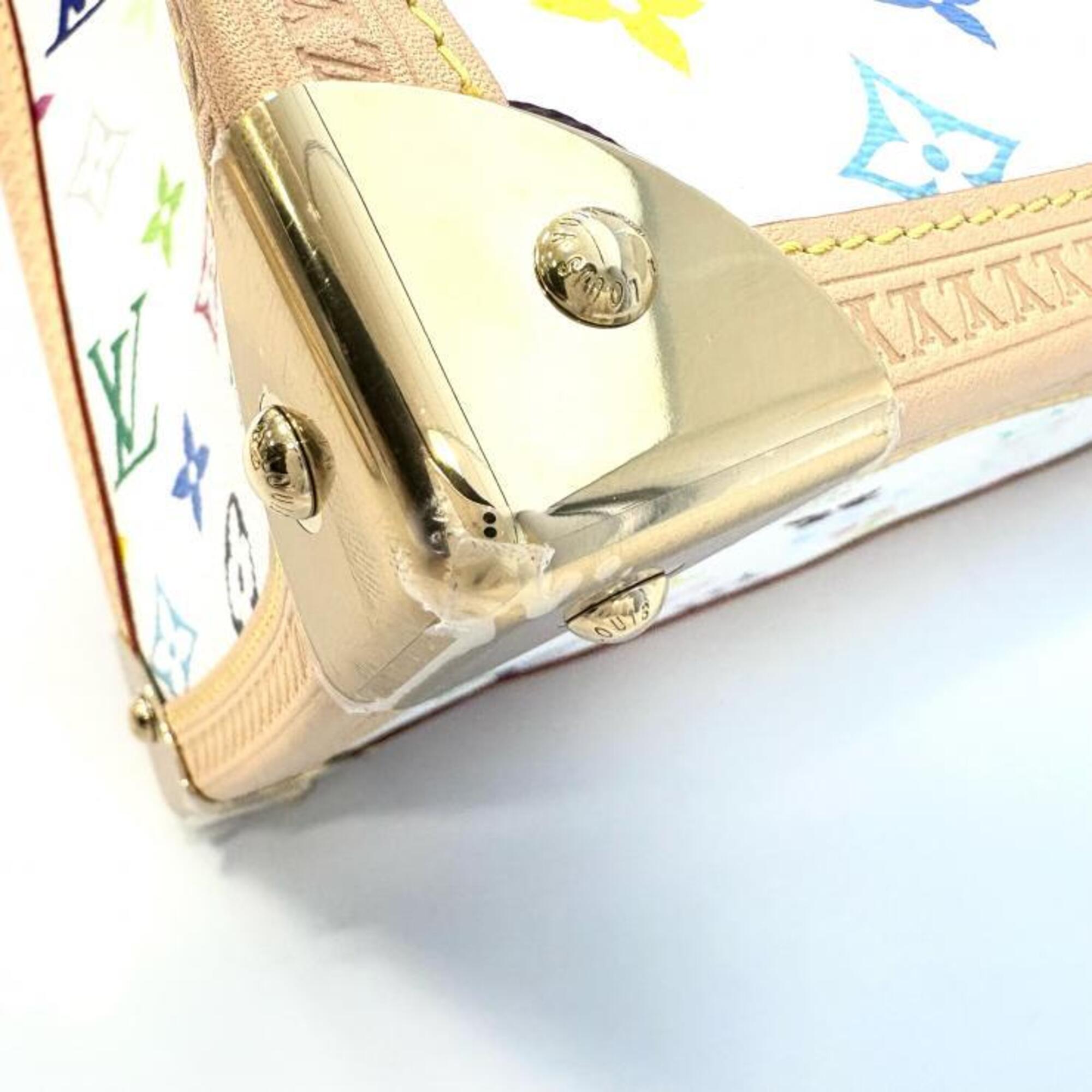 Louis Vuitton Beige Blanc Gold Multi-Color White Coated Canvas Leather Tote Bag (Pre-Owned)