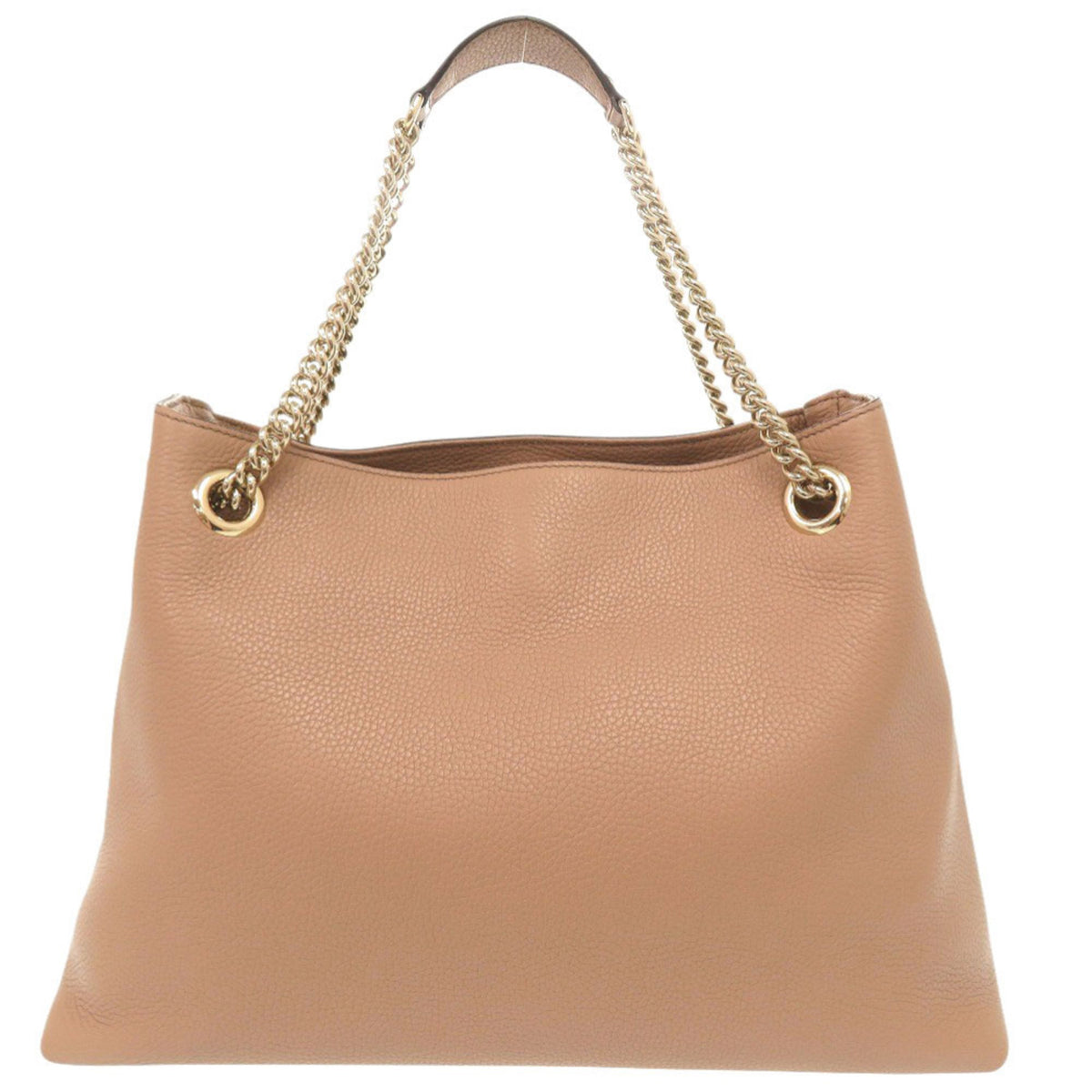 Gucci Beige Leather Shoulder Bag Tote Bag (Pre-Owned)