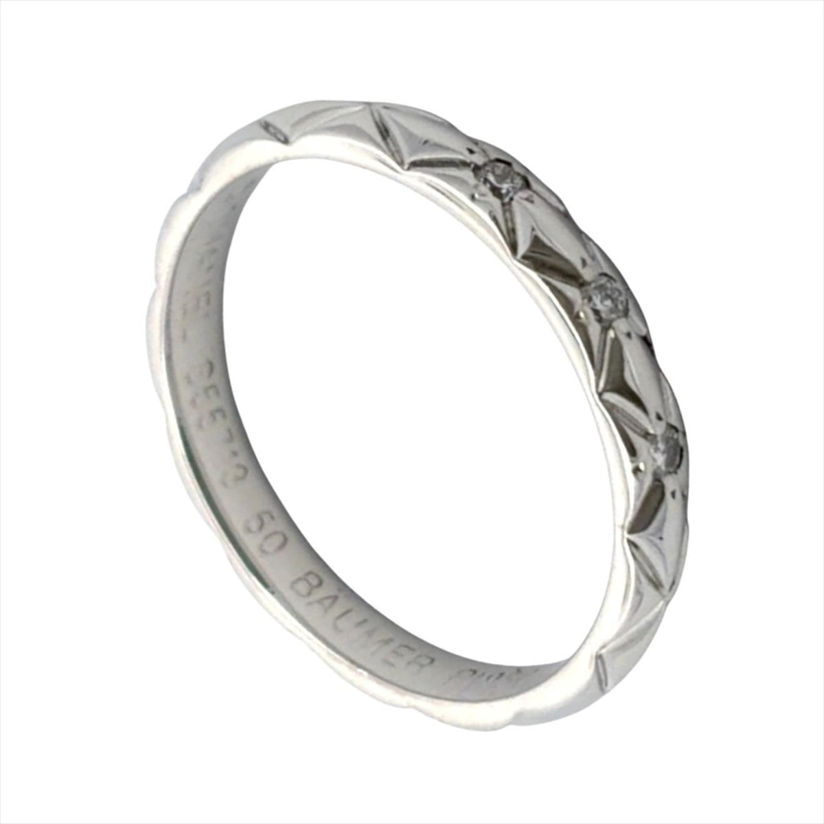 Chanel Platinum Platinum 950 Band Ring (Pre-Owned)