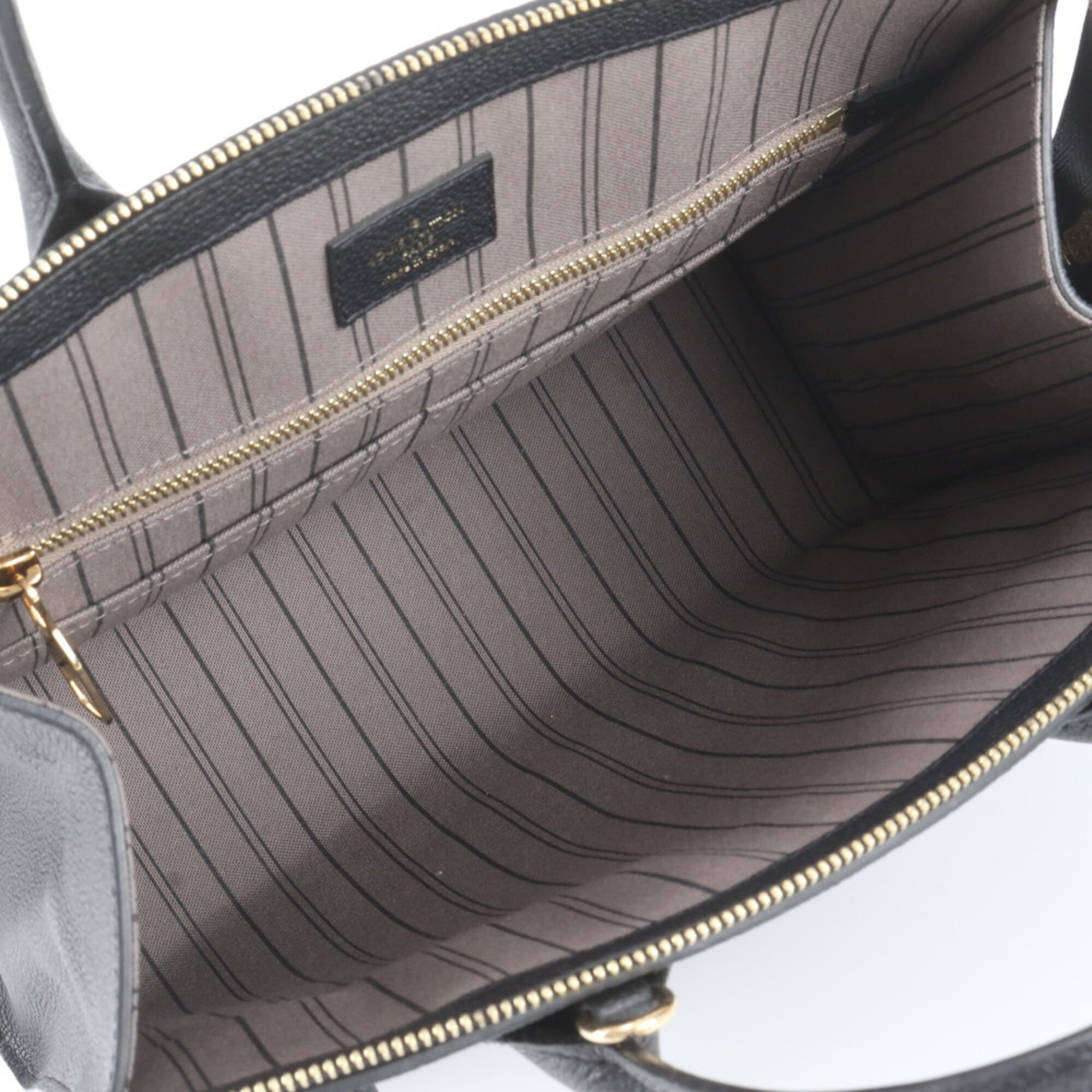 Louis Vuitton Noir Leather Handbag Tote Bag (Pre-Owned)