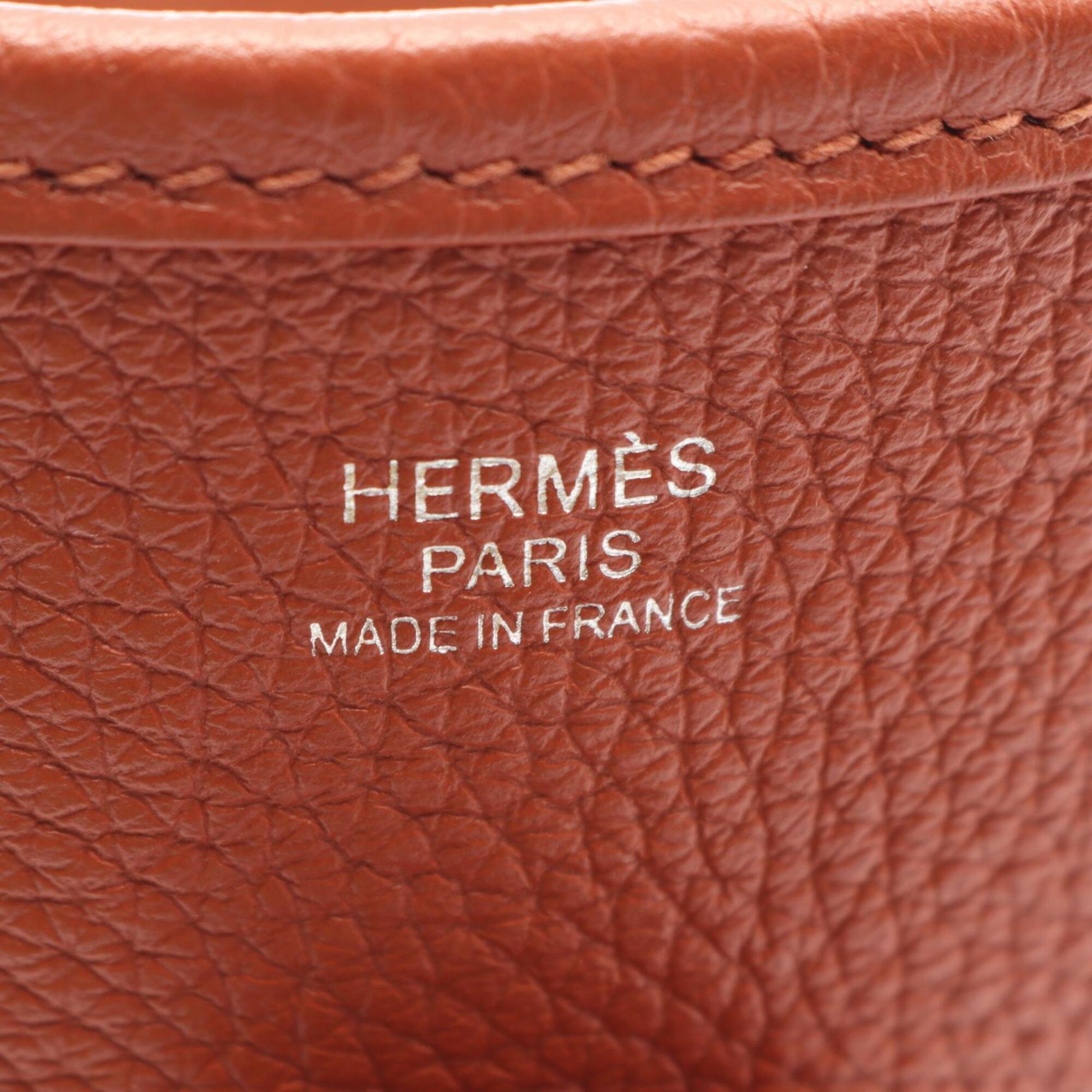 Hermes Brown Taurillon Clemence Leather Handbag Shoulder Bag (Pre-Owned)