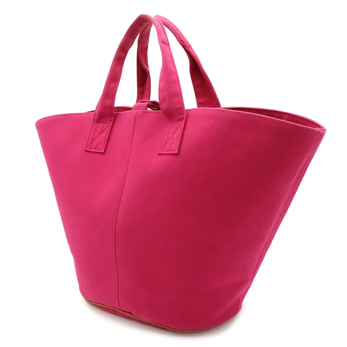 Hermes Fuchsia Canvas Handbag Tote Bag (Pre-Owned)