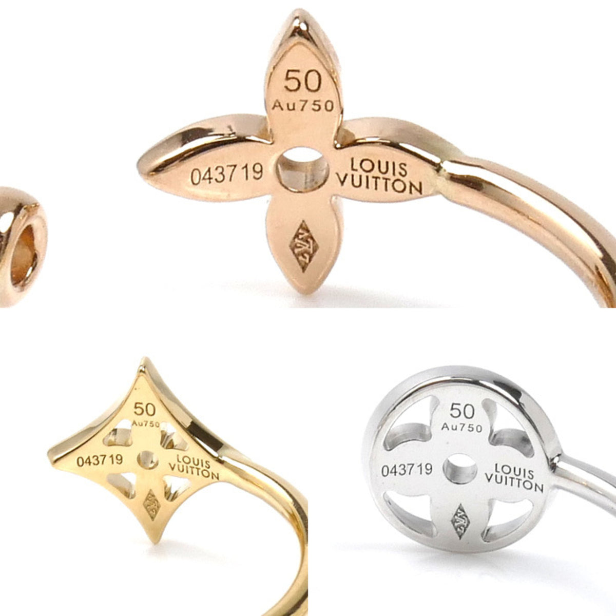 Louis Vuitton Yellow Gold (18K) Pink Gold (18K) White Gold (18K) Band Ring (Pre-Owned)