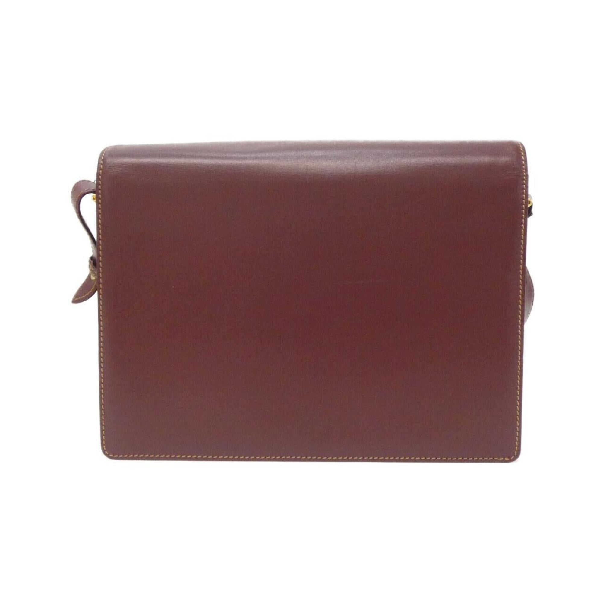 Cartier Bordeaux Leather Shoulder Bag (Pre-Owned)
