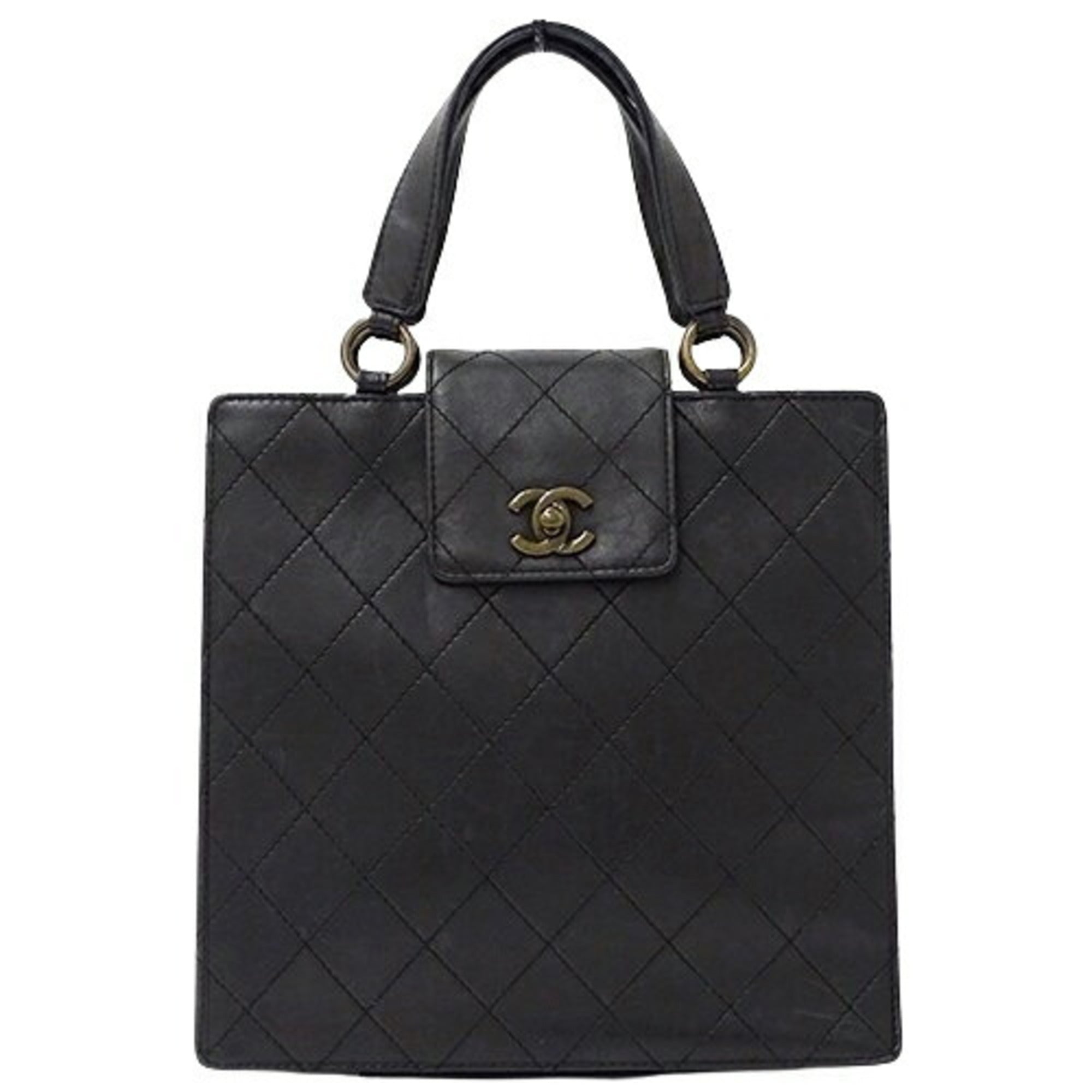 Chanel Black Leather Handbag (Pre-Owned)