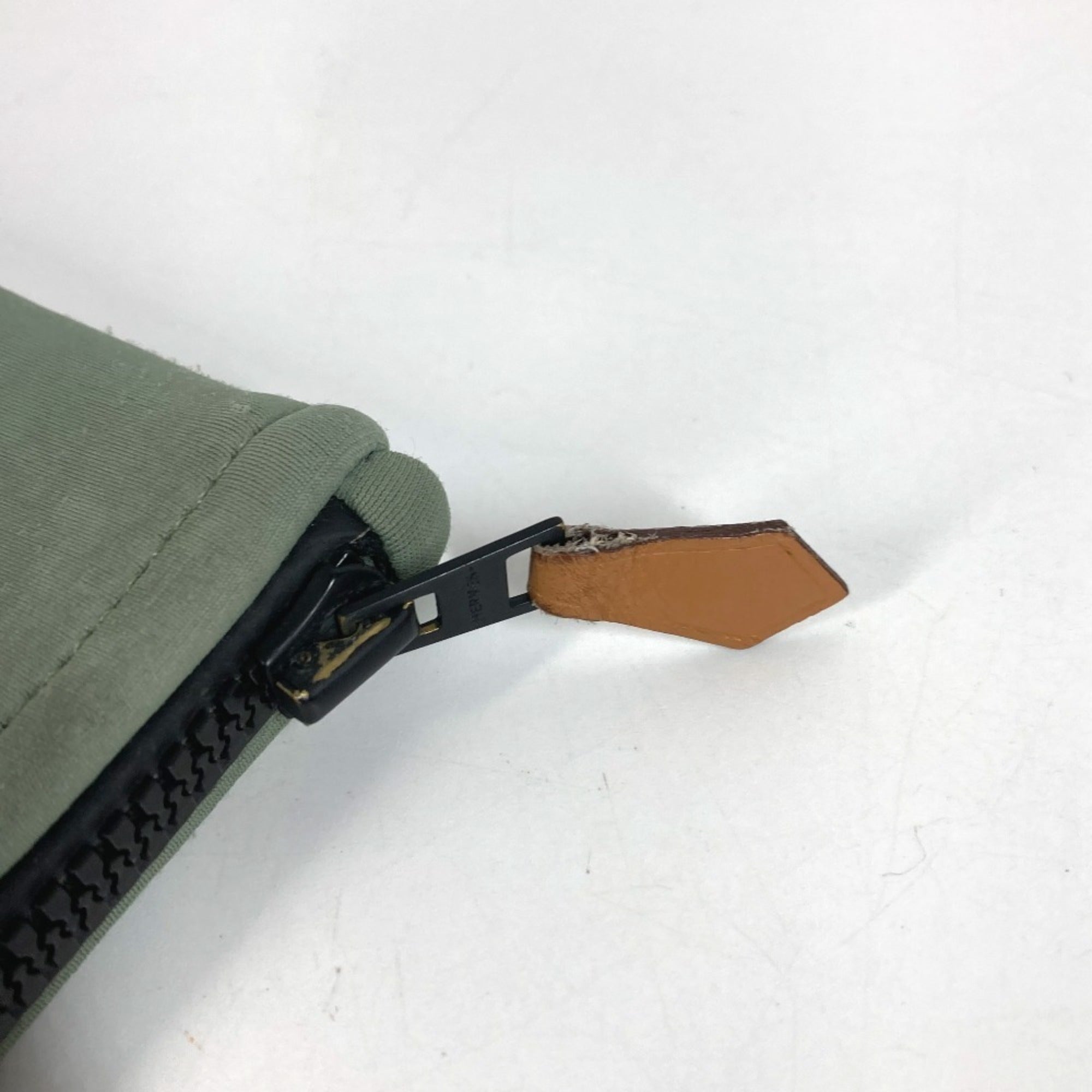 Hermes Khaki Polyamide Clutch Bag Handbag (Pre-Owned)
