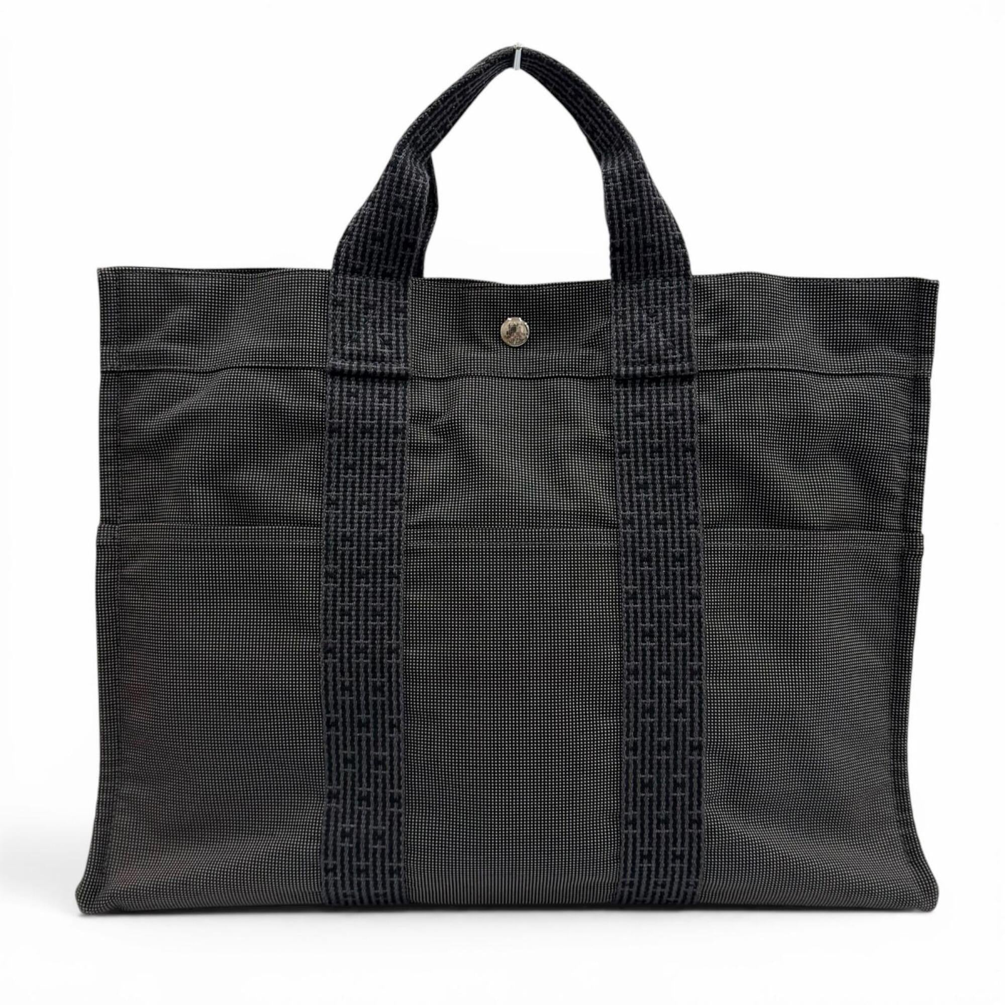 Hermes Gray Polyamide Polyester Handbag Tote Bag (Pre-Owned)