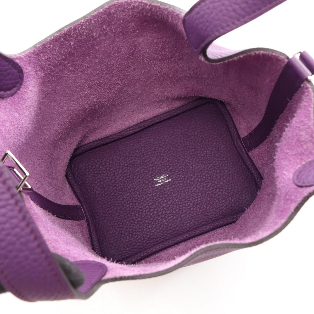 Hermes Purple Taurillon Clemence Leather Leather Handbag (Pre-Owned)