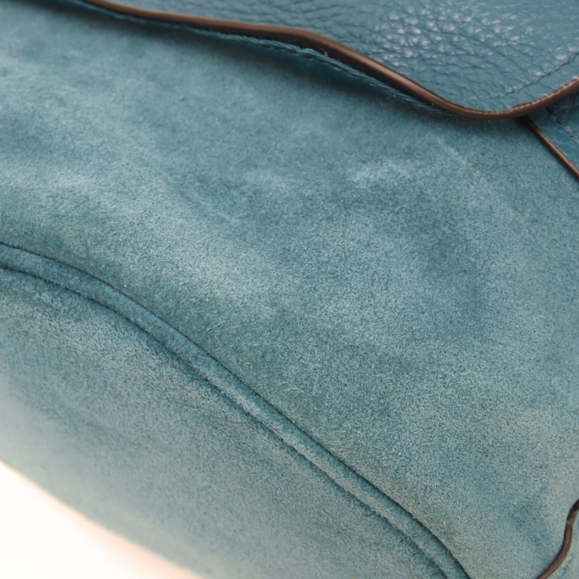 Coach Turquoise Leather Suede Shoulder Bag (Pre-Owned)